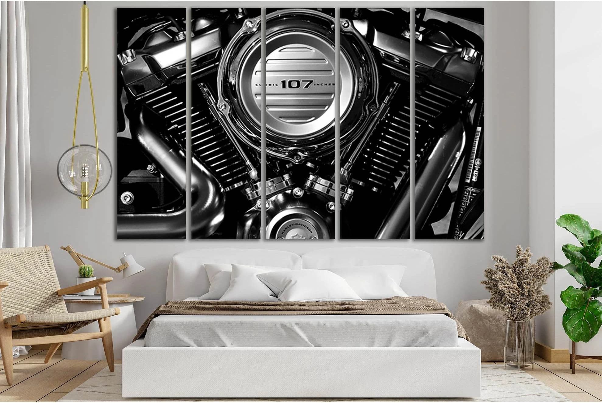 Harley Davidson Massive Engine №SL753 Ready to Hang Canvas Print - Zellart Canvas Prints 0new, ALL_Products, Engine, Engines Wall Art
