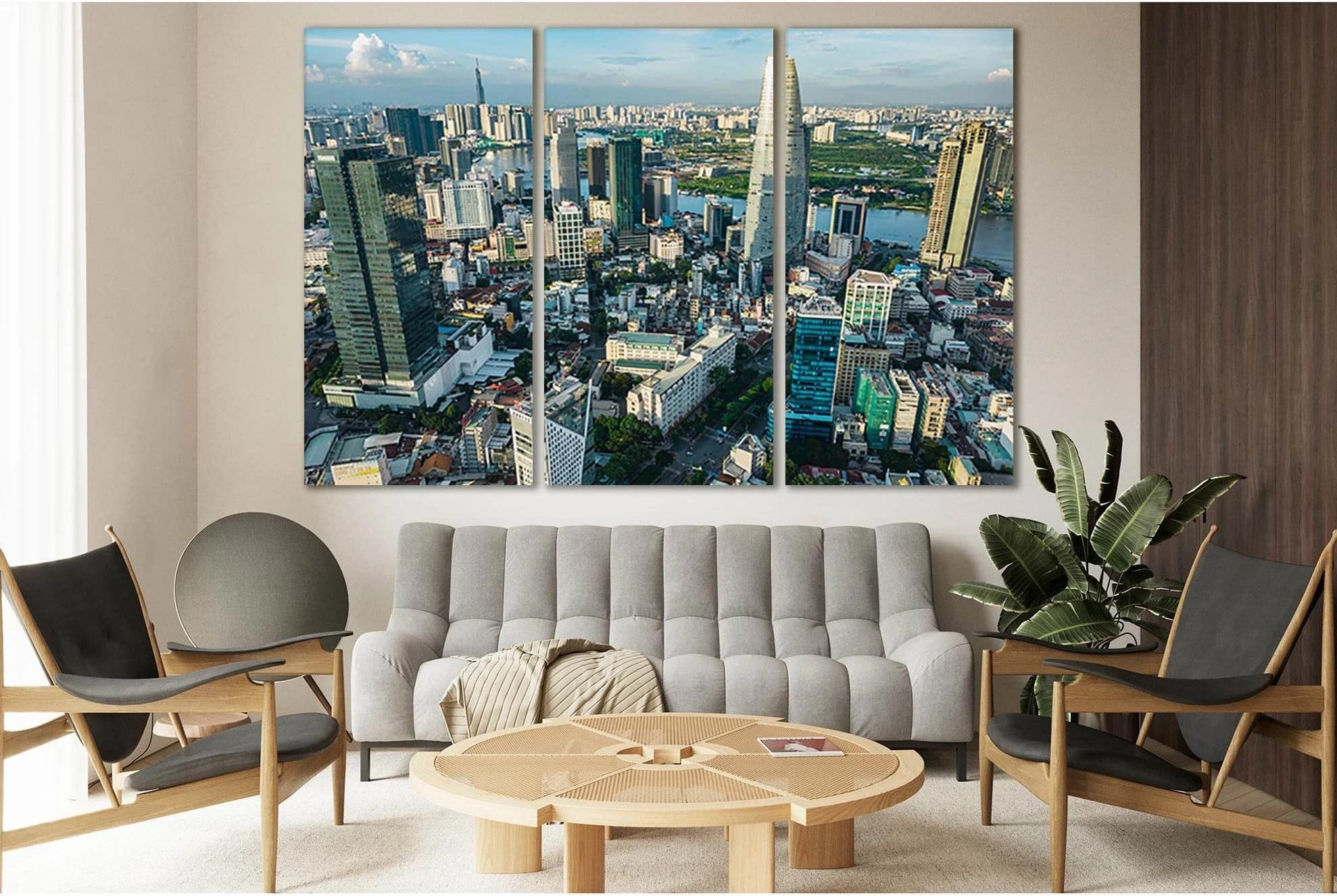 Ho Chi Minh City Skyscrapers №SL303 Ready to Hang Canvas Print - Zellart Canvas Prints 0new, ALL_Products, Cityscapes & Skylines