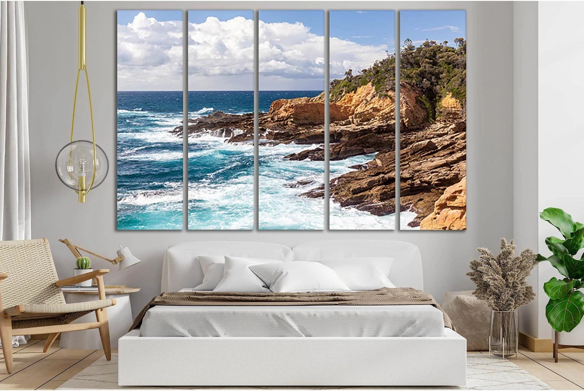 Island And Rocky Coast №SL101 Ready to Hang Canvas Print - Zellart Canvas Prints 0new, ALL_Products, Beach Ocean & Waves
