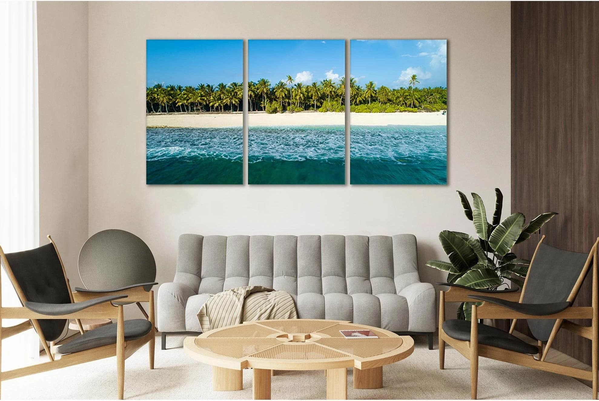 Island Fuvahmulah Maldives №SL76 Ready to Hang Canvas Print - Zellart Canvas Prints 0new, ALL_Products, Beach Ocean & Waves
