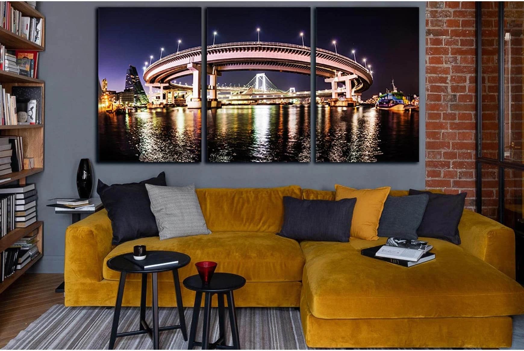 Japan Rainbow Bridge №SL1098 Ready to Hang Canvas Print - Zellart Canvas Prints 0new, ALL_Products, Bridges Wall Art