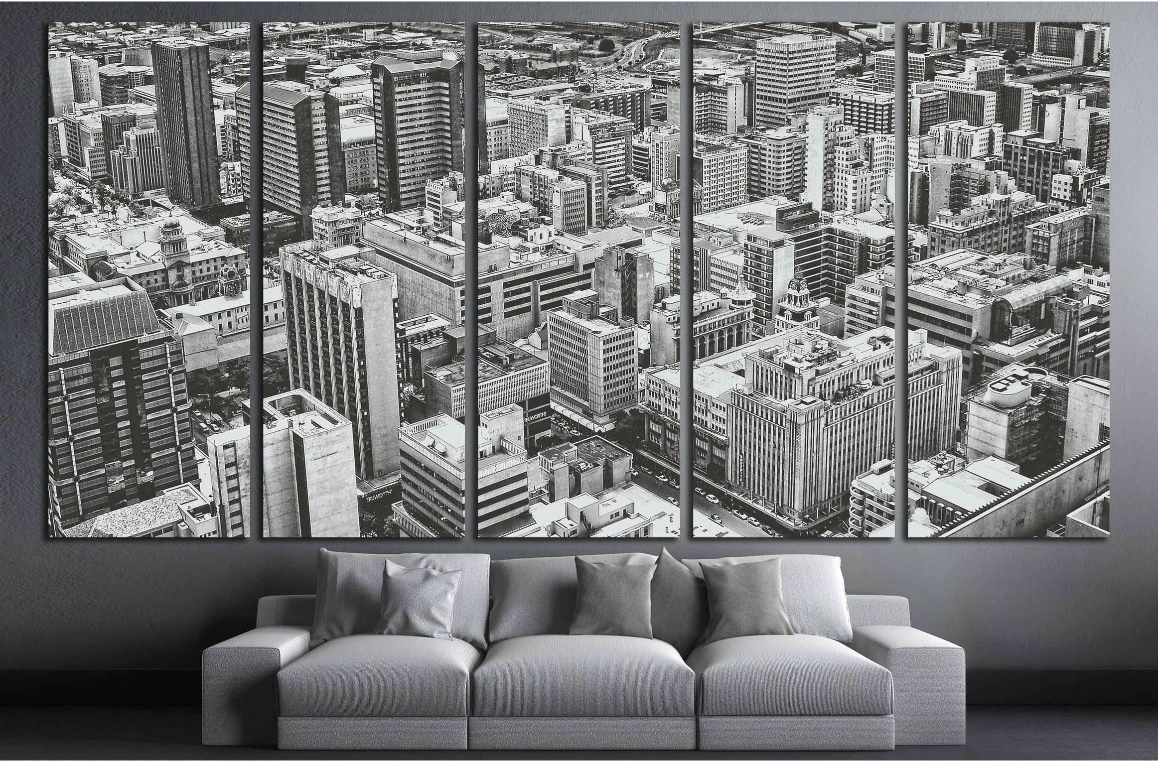 Johannesburg Central Business District has the most dense collection of skyscrapers in Africa №2945 Ready to Hang Canvas Print - Zellart Canvas Prints ALL_Products, s-2945