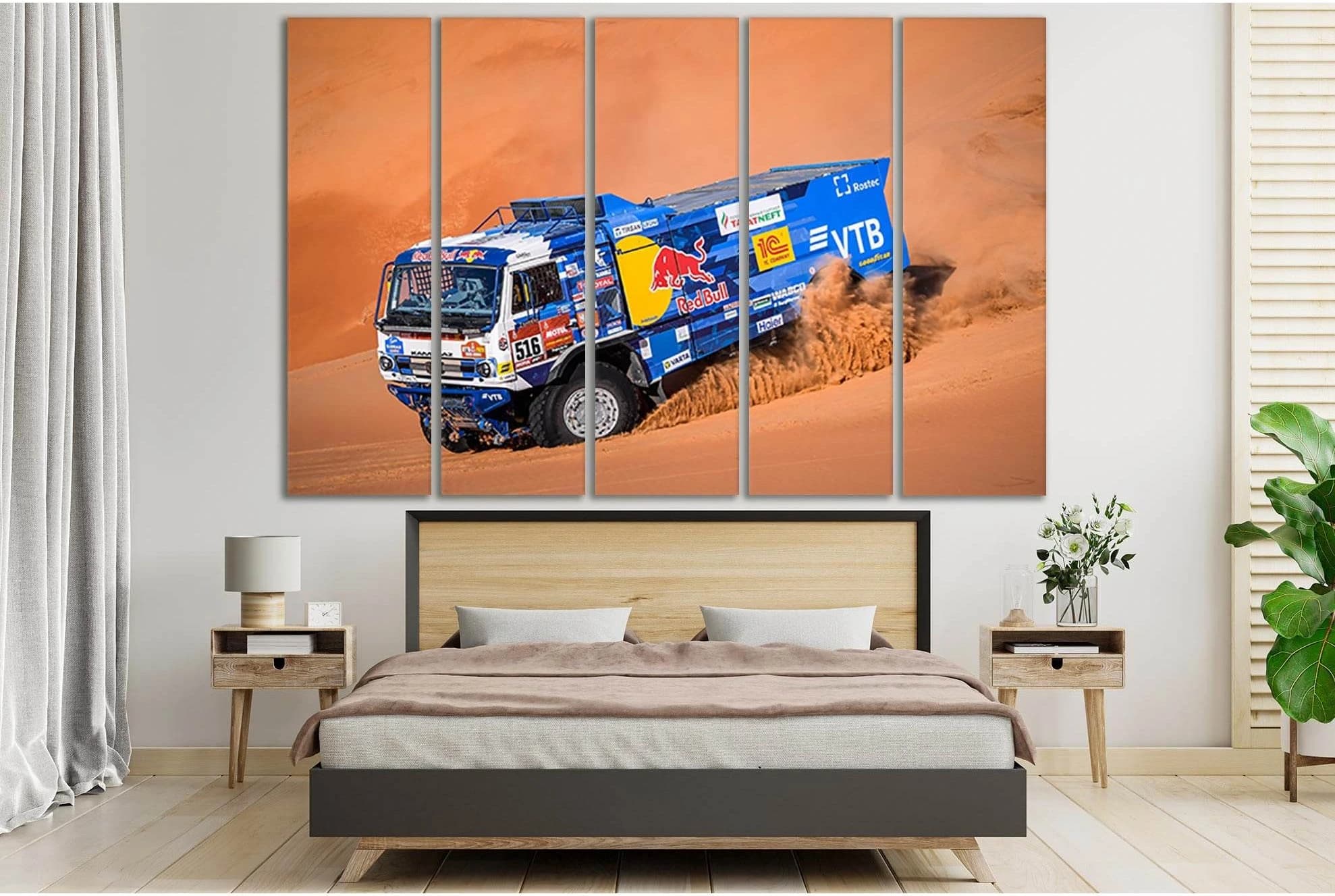 Kamaz In Desert Sand Rally №SL900 Ready to Hang Canvas Print - Zellart Canvas Prints 0new, ALL_Products, Sports & Motivation