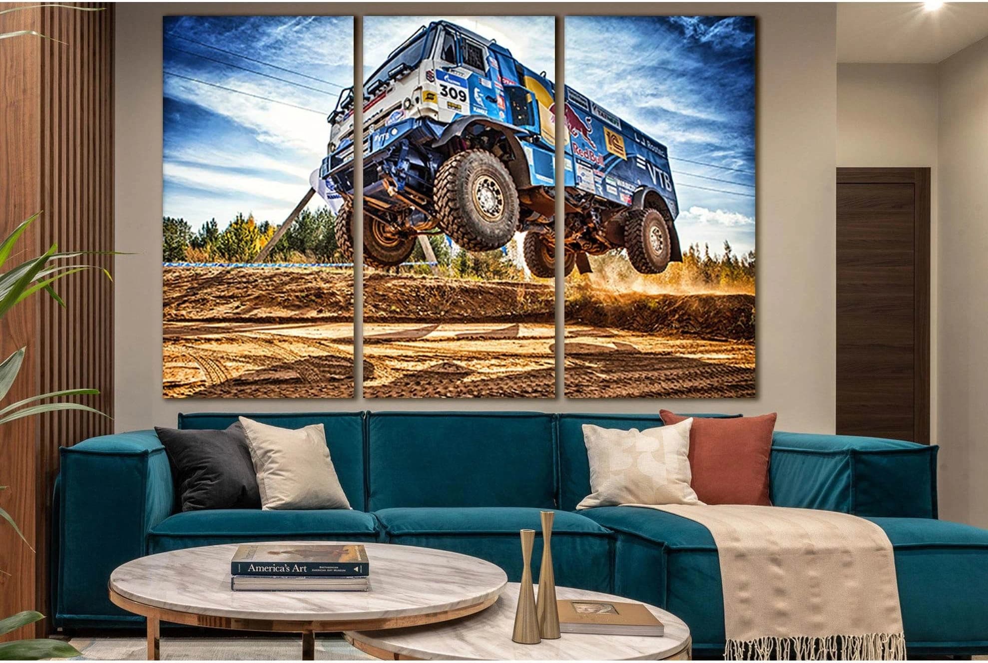 Kamaz Rally Off Road №SL905 Ready to Hang Canvas Print - Zellart Canvas Prints 0new, ALL_Products, Sports & Motivation