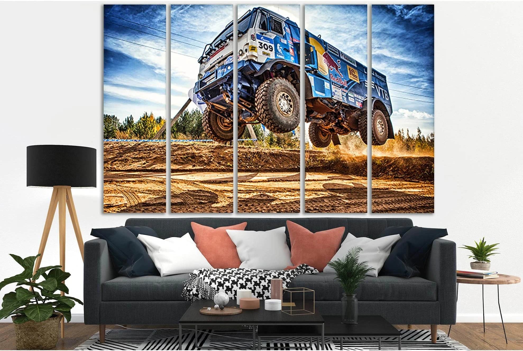 Kamaz Rally Off Road №SL905 Ready to Hang Canvas Print - Zellart Canvas Prints 0new, ALL_Products, Sports & Motivation