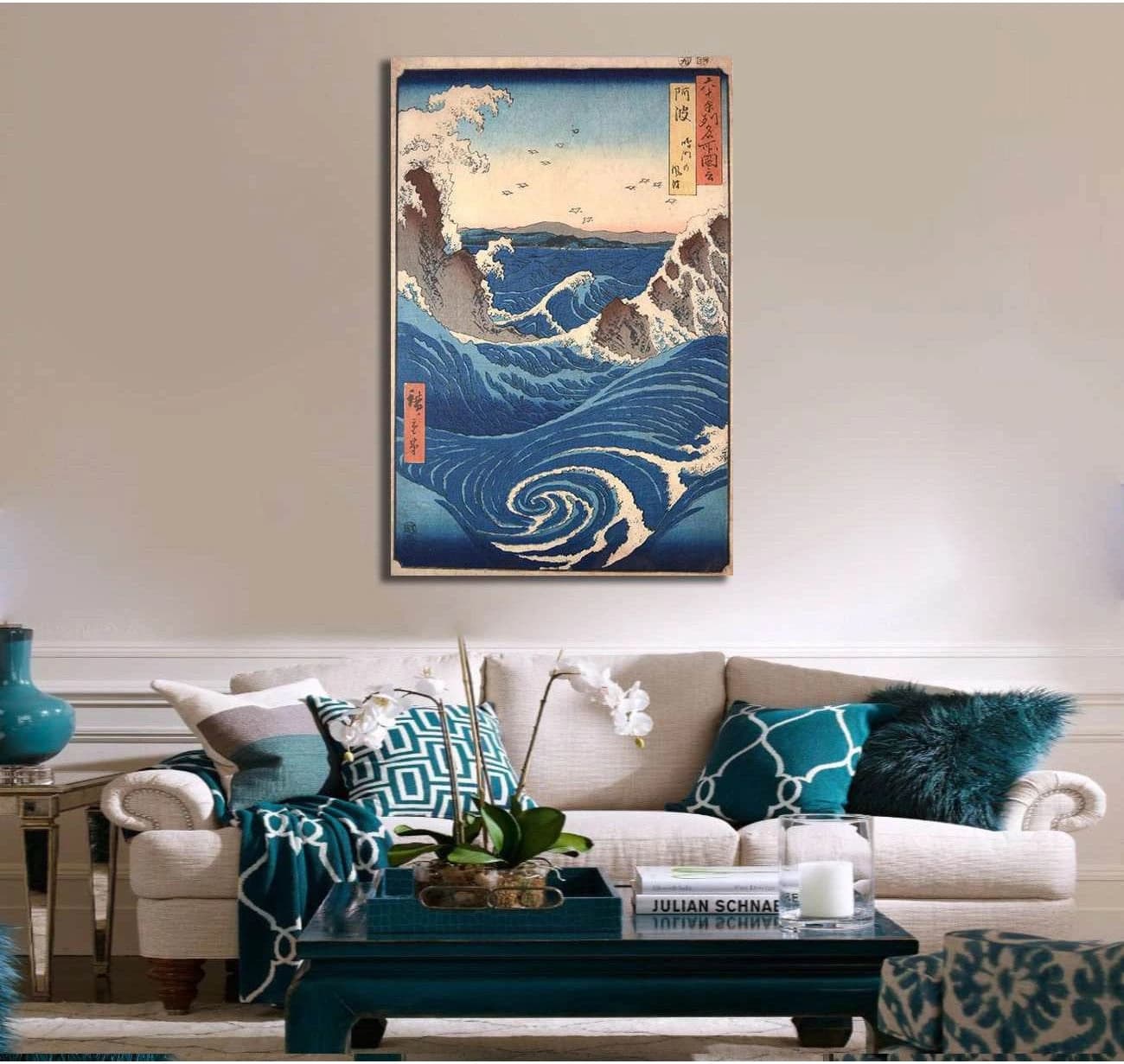 Katsushika Hokusai, View of the naruto whirlpools at Awa - Canvas print - Zellart Canvas Prints 000Negative, 6219, ALL_Products