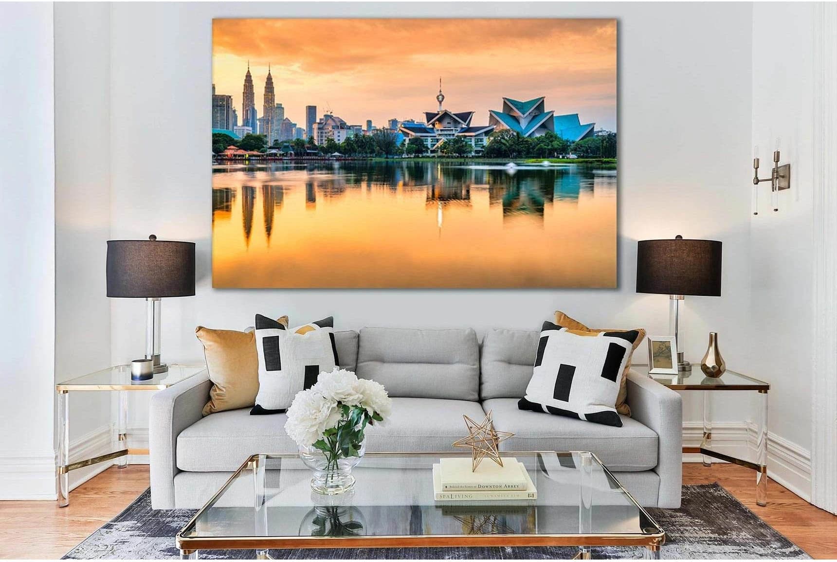 Lake Taman Tasik Titiwangsa Kuala Lumpur №SL317 Ready to Hang Canvas Print - Zellart Canvas Prints 0new, ALL_Products, Cityscapes & Skylines