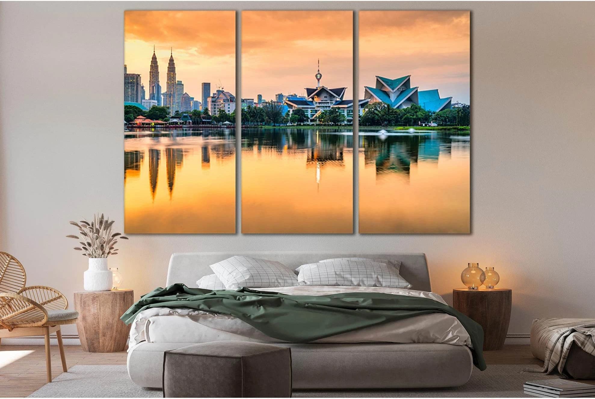 Lake Taman Tasik Titiwangsa Kuala Lumpur №SL317 Ready to Hang Canvas Print - Zellart Canvas Prints 0new, ALL_Products, Cityscapes & Skylines