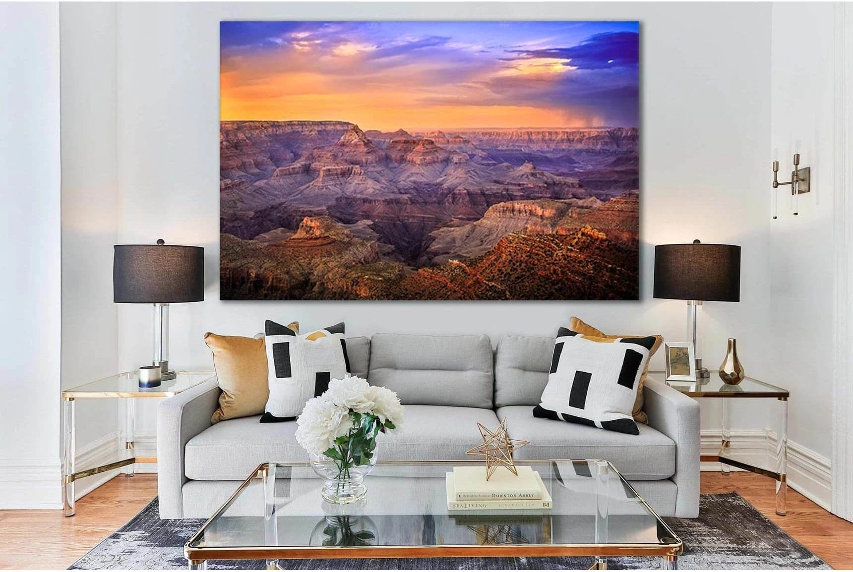 Landscape Grand Canyon At Sunset №SL230 Ready to Hang Canvas Print - Zellart Canvas Prints 0new, ALL_Products, SUNRISE & SUNSET WALL ART