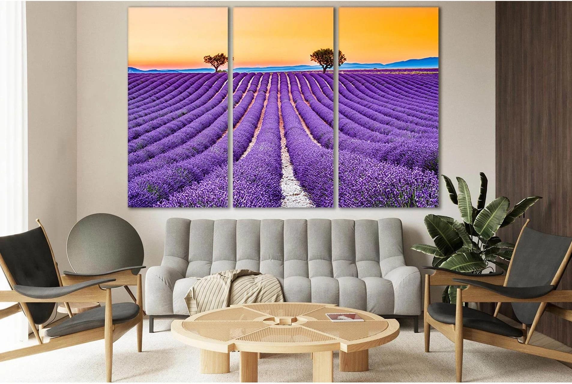 Lavender Field Summer Sunset №SL714 Ready to Hang Canvas Print - Zellart Canvas Prints 0new, ALL_Products, Floral & Botanical Wall Art