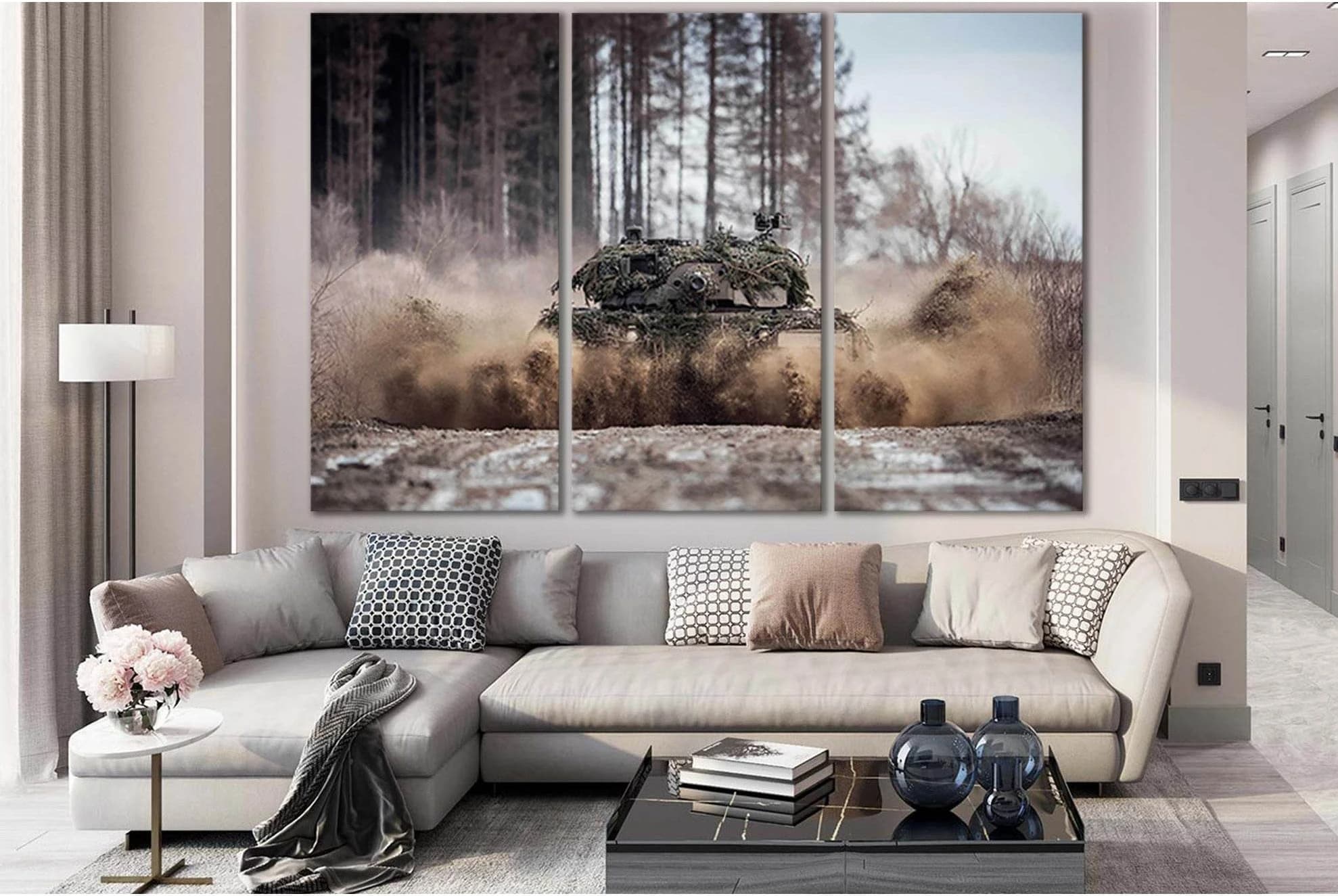 Leopard 2a4 German Battle Tank №SL1445 Ready to Hang Canvas Print - Zellart Canvas Prints 0new, ALL_Products, Engine