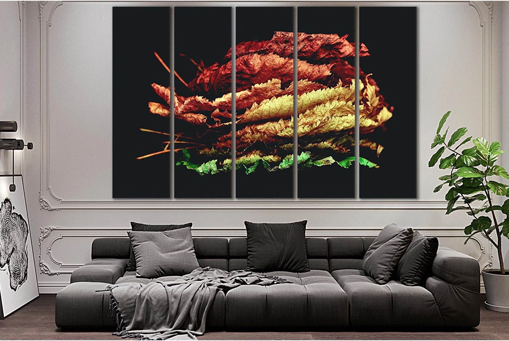 Life Of Leaves During The Autumn №SL720 Ready to Hang Canvas Print - Zellart Canvas Prints 0new, ALL_Products, Floral & Botanical Wall Art