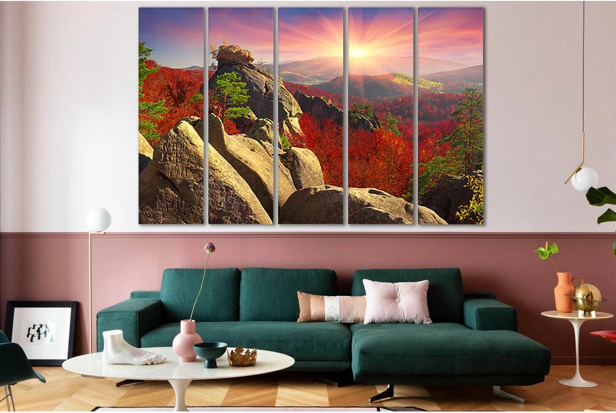 Light Rays Carpathians Ukraine №SL292 Ready to Hang Canvas Print - Zellart Canvas Prints 0new, ALL_Products, SUNRISE & SUNSET WALL ART