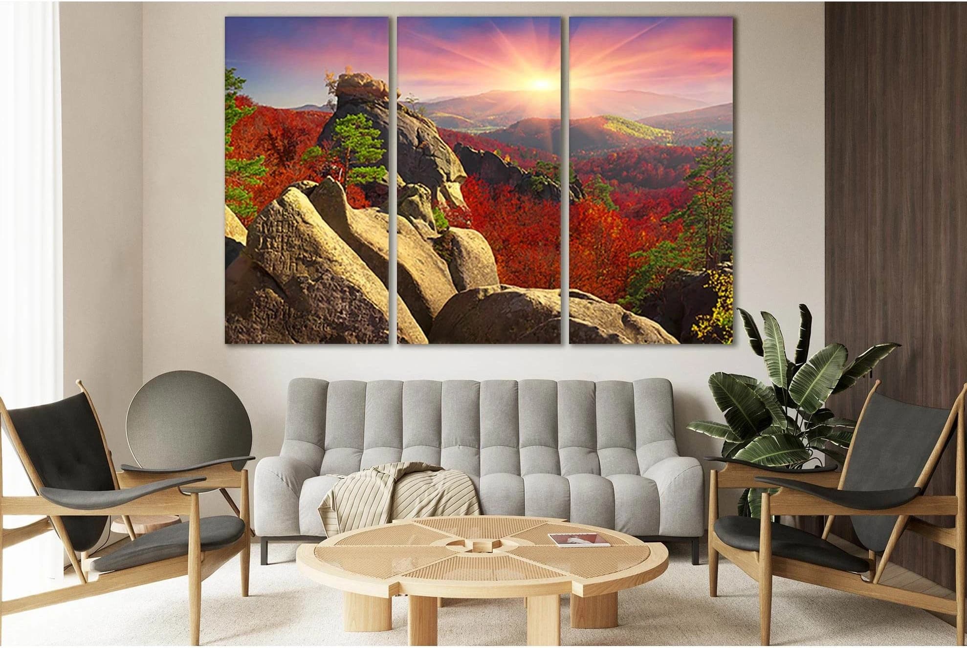 Light Rays Carpathians Ukraine №SL292 Ready to Hang Canvas Print - Zellart Canvas Prints 0new, ALL_Products, SUNRISE & SUNSET WALL ART