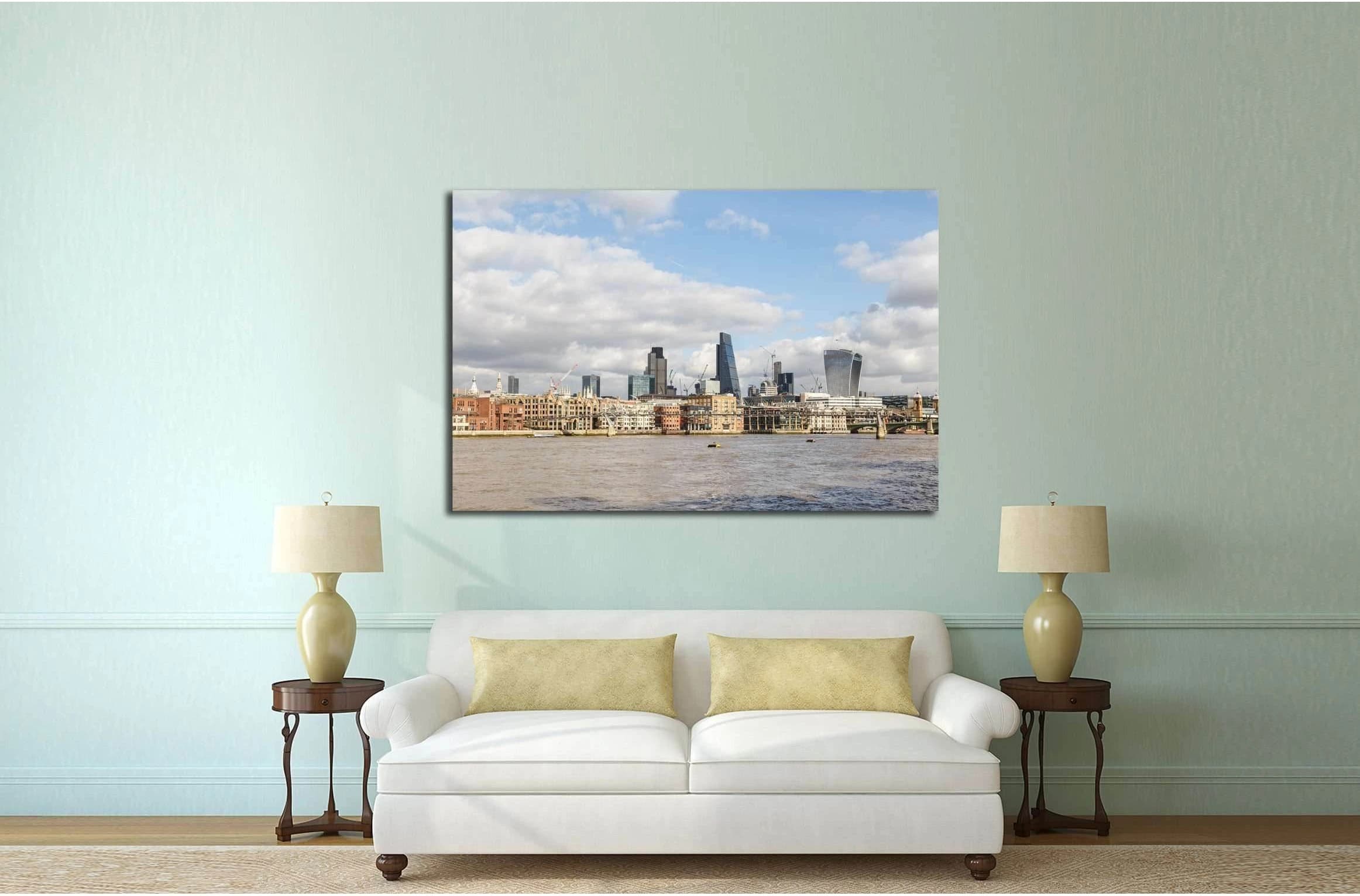 London skyline including The Leadenhall Building and 20 Fenchurch Street №2938 Ready to Hang Canvas Print - Zellart Canvas Prints ALL_Products, s-2938