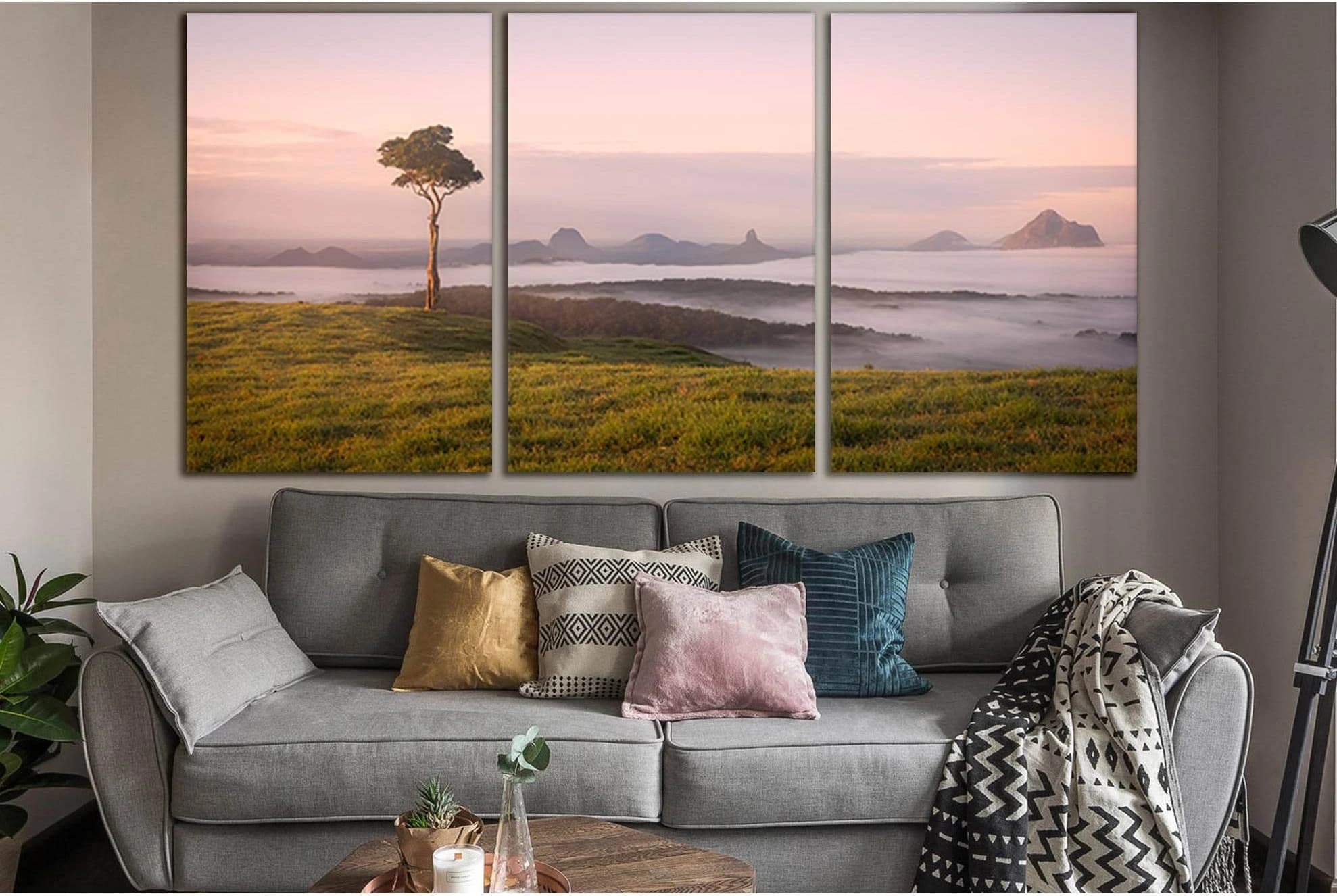 Lonely Pine And Misty Morning №SL1073 Ready to Hang Canvas Print - Zellart Canvas Prints 0new, ALL_Products, Trees Wall Art