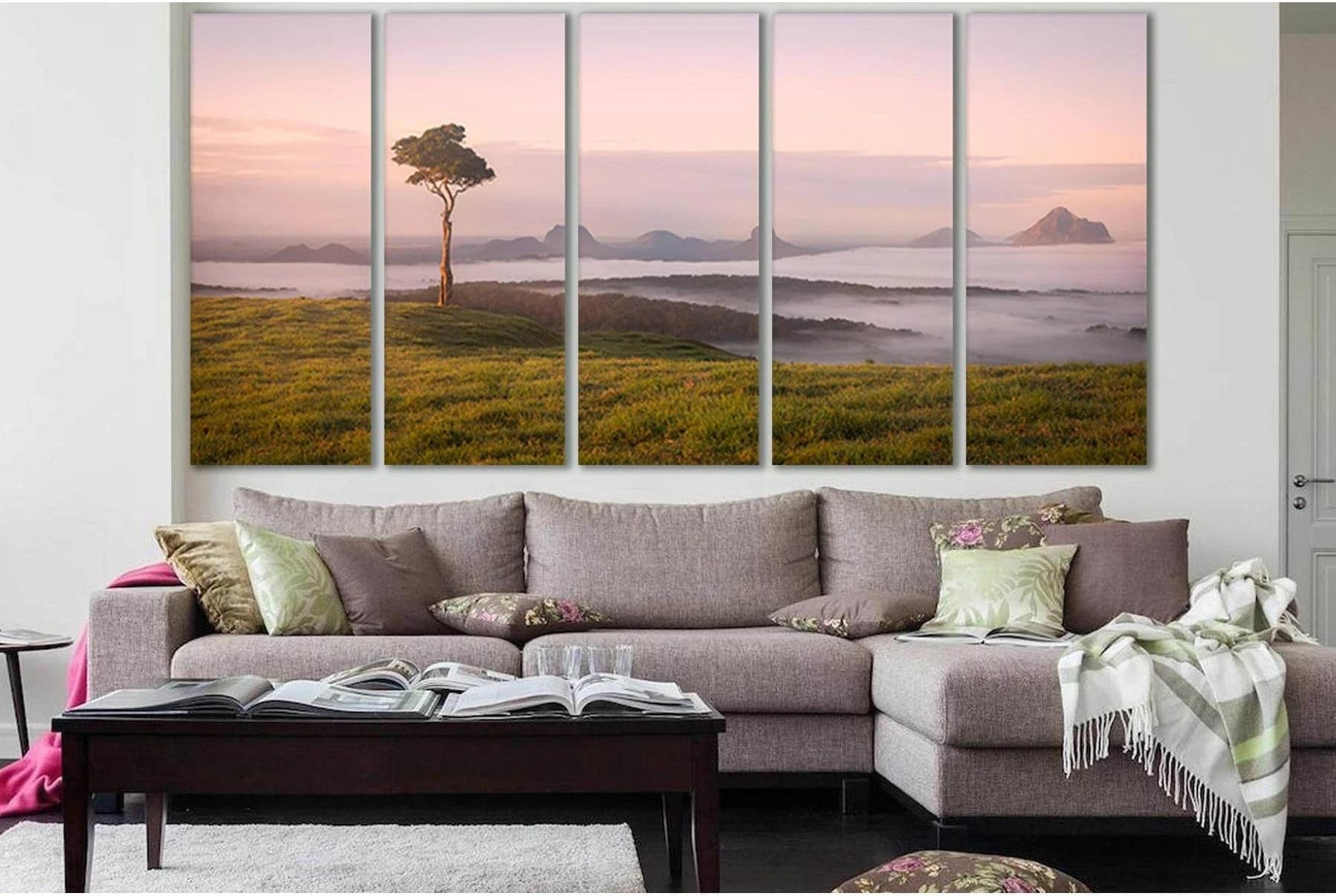 Lonely Pine And Misty Morning №SL1073 Ready to Hang Canvas Print - Zellart Canvas Prints 0new, ALL_Products, Trees Wall Art