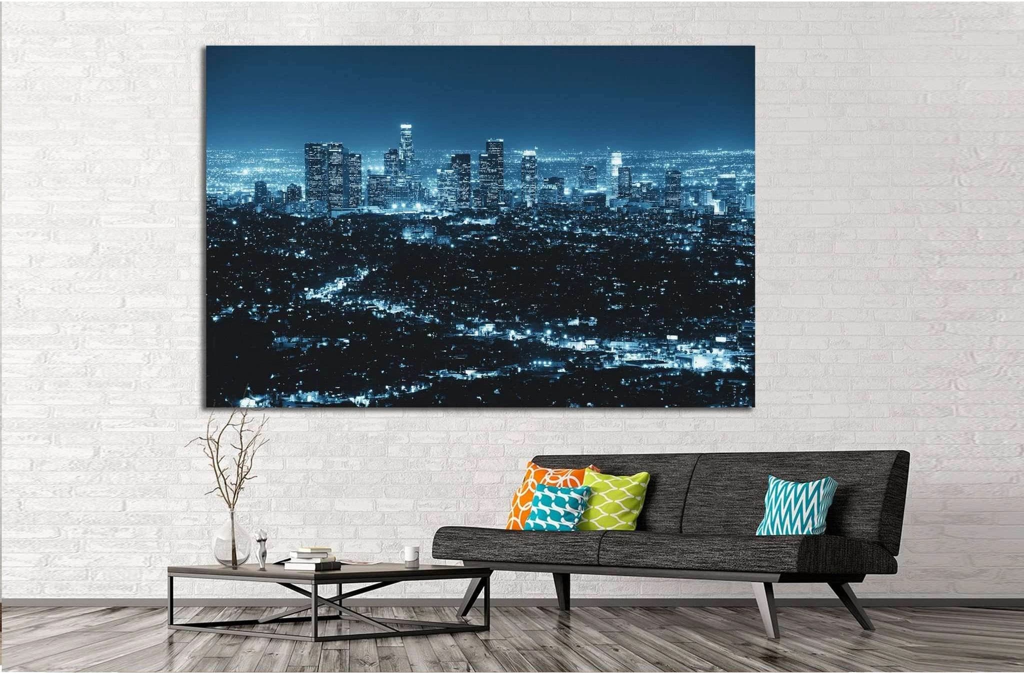 Los Angeles at night №1120 Ready to Hang Canvas Print - Zellart Canvas Prints ALL_Products, s-1120