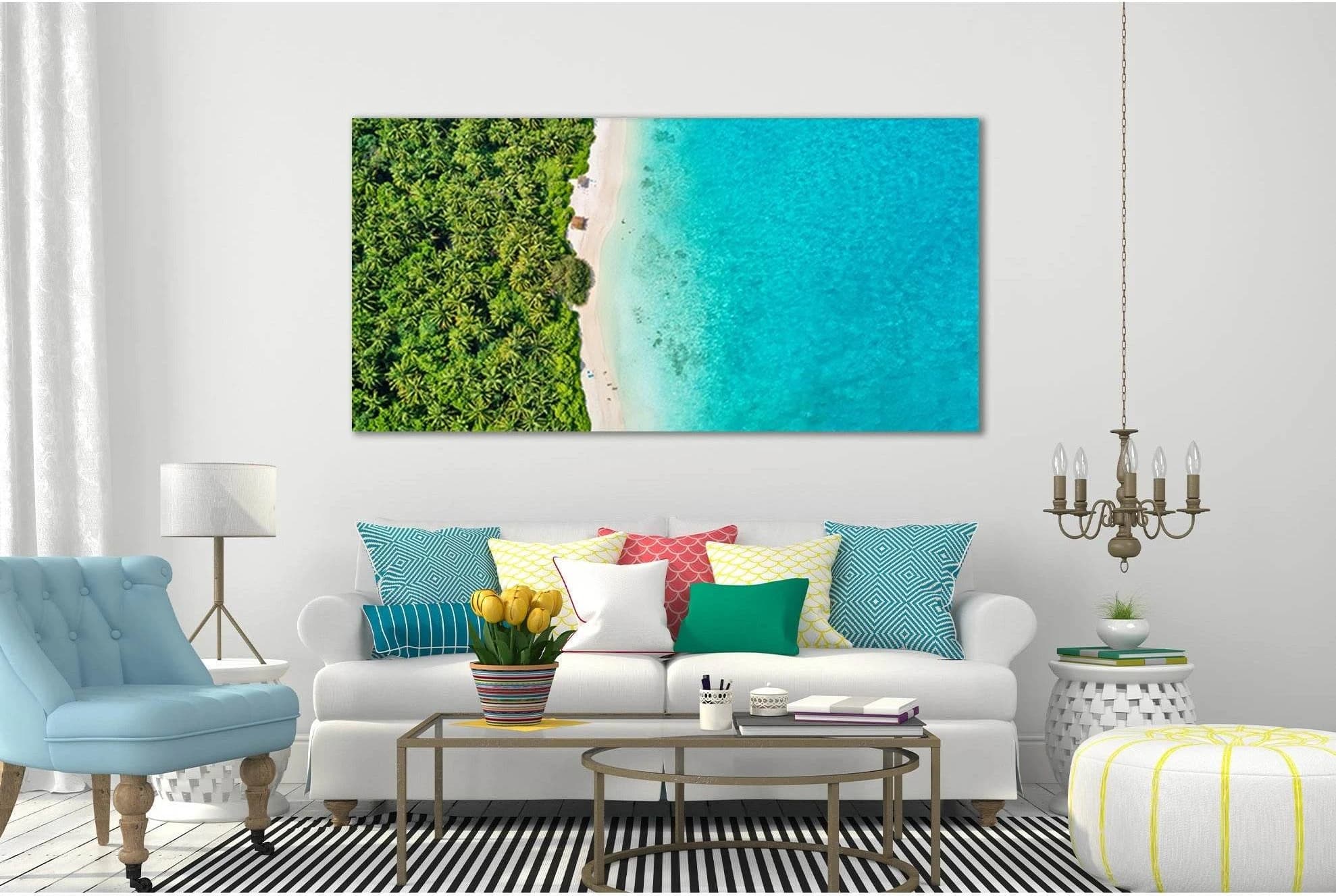 Maldives Beach №SL57 Ready to Hang Canvas Print - Zellart Canvas Prints 0new, ALL_Products, Beach Ocean & Waves