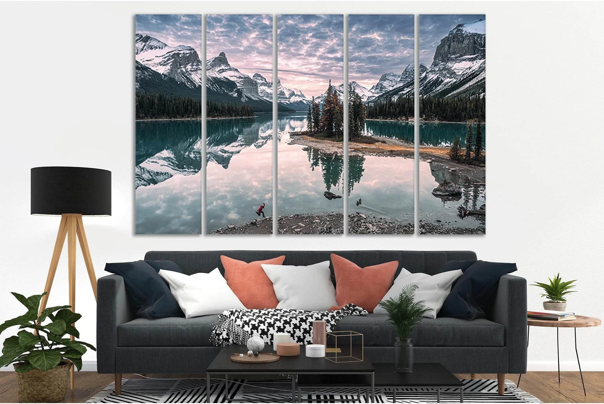 Maligne Lake №Sl36 Ready to Hang Canvas Print - Zellart Canvas Prints 0new, ALL_Products, Nature & Landscapes Canvas Print