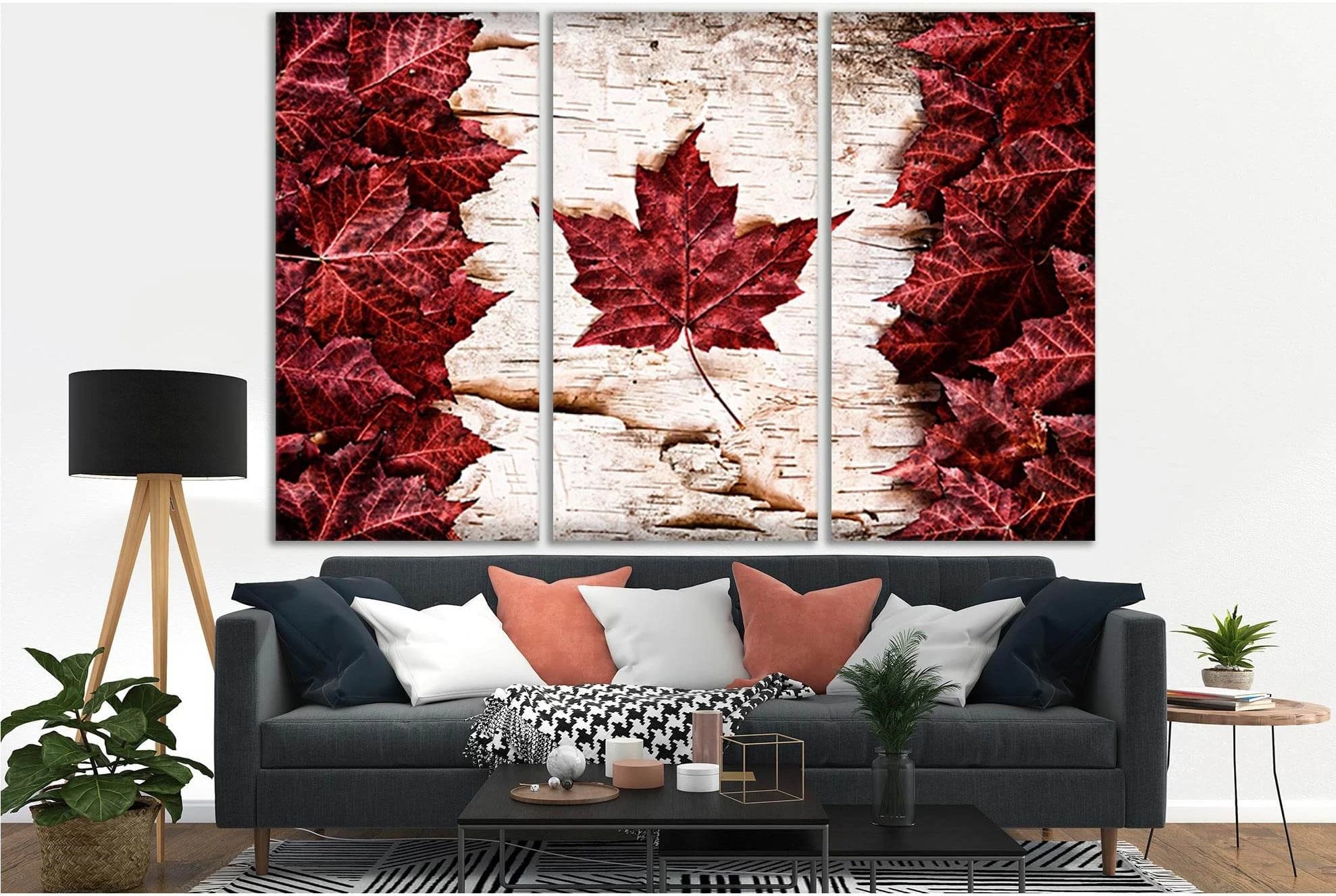 Maple Leaves Canadian Flag №SL1197 Ready to Hang Canvas Print - Zellart Canvas Prints 0new, ALL_Products, Flags