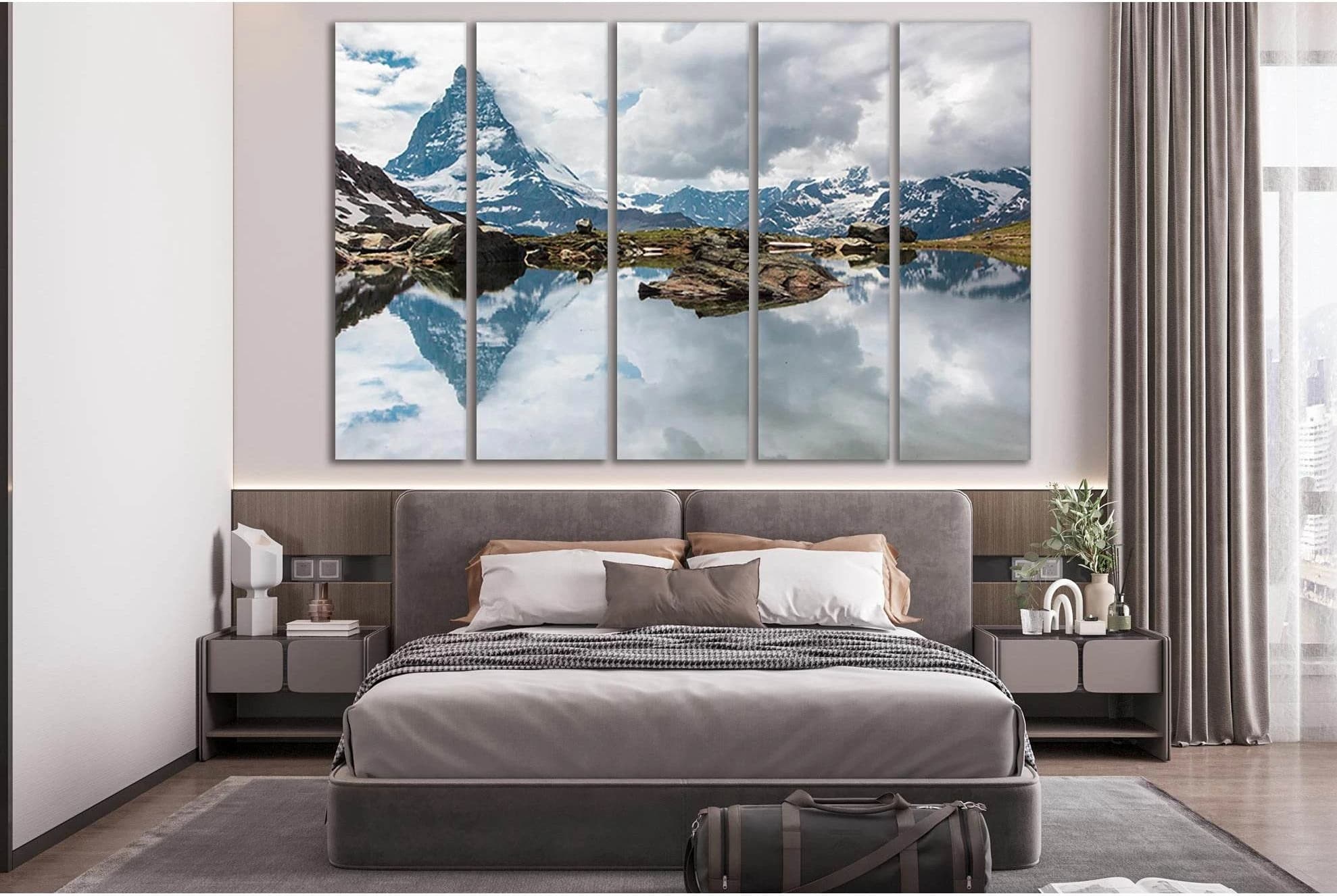 Matterhorn Reflection In The Lake №Sl40 Ready to Hang Canvas Print - Zellart Canvas Prints 0new, ALL_Products, Nature & Landscapes Canvas Print