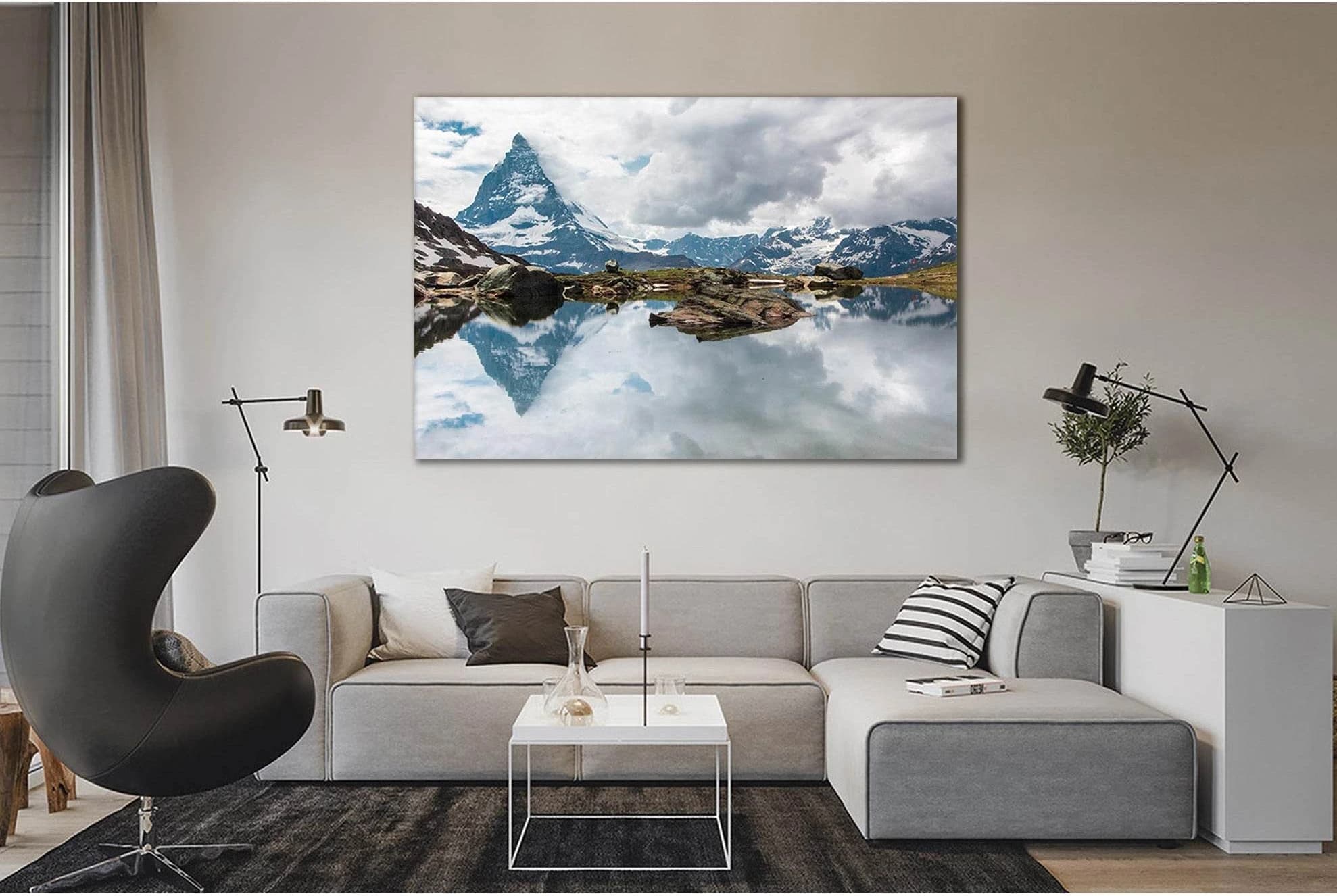 Matterhorn Reflection In The Lake №Sl40 Ready to Hang Canvas Print - Zellart Canvas Prints 0new, ALL_Products, Nature & Landscapes Canvas Print