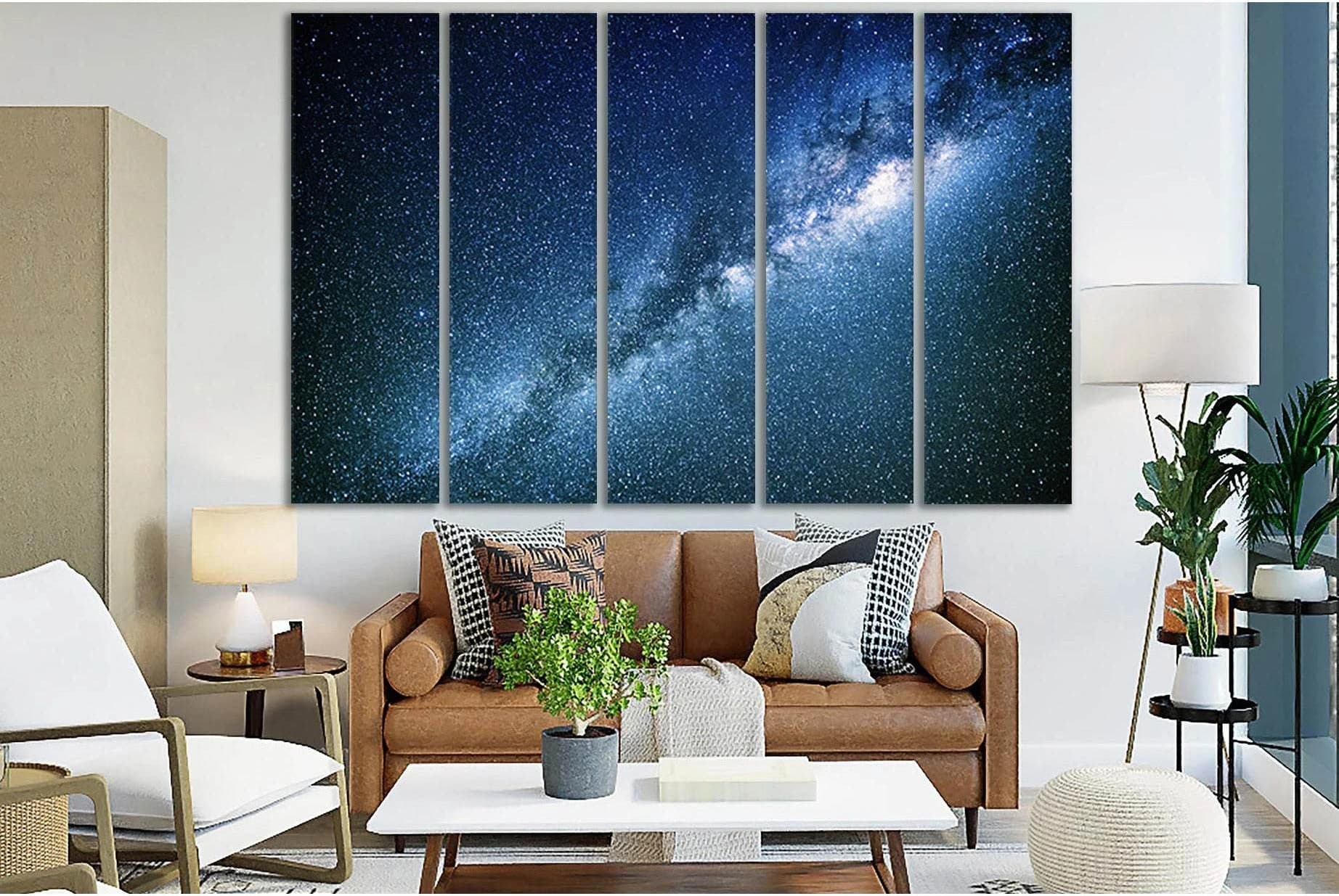 Milky Way Stars №SL993 Ready to Hang Canvas Print - Zellart Canvas Prints 0new, ALL_Products, Astronomy & Space Canvas Wall Art