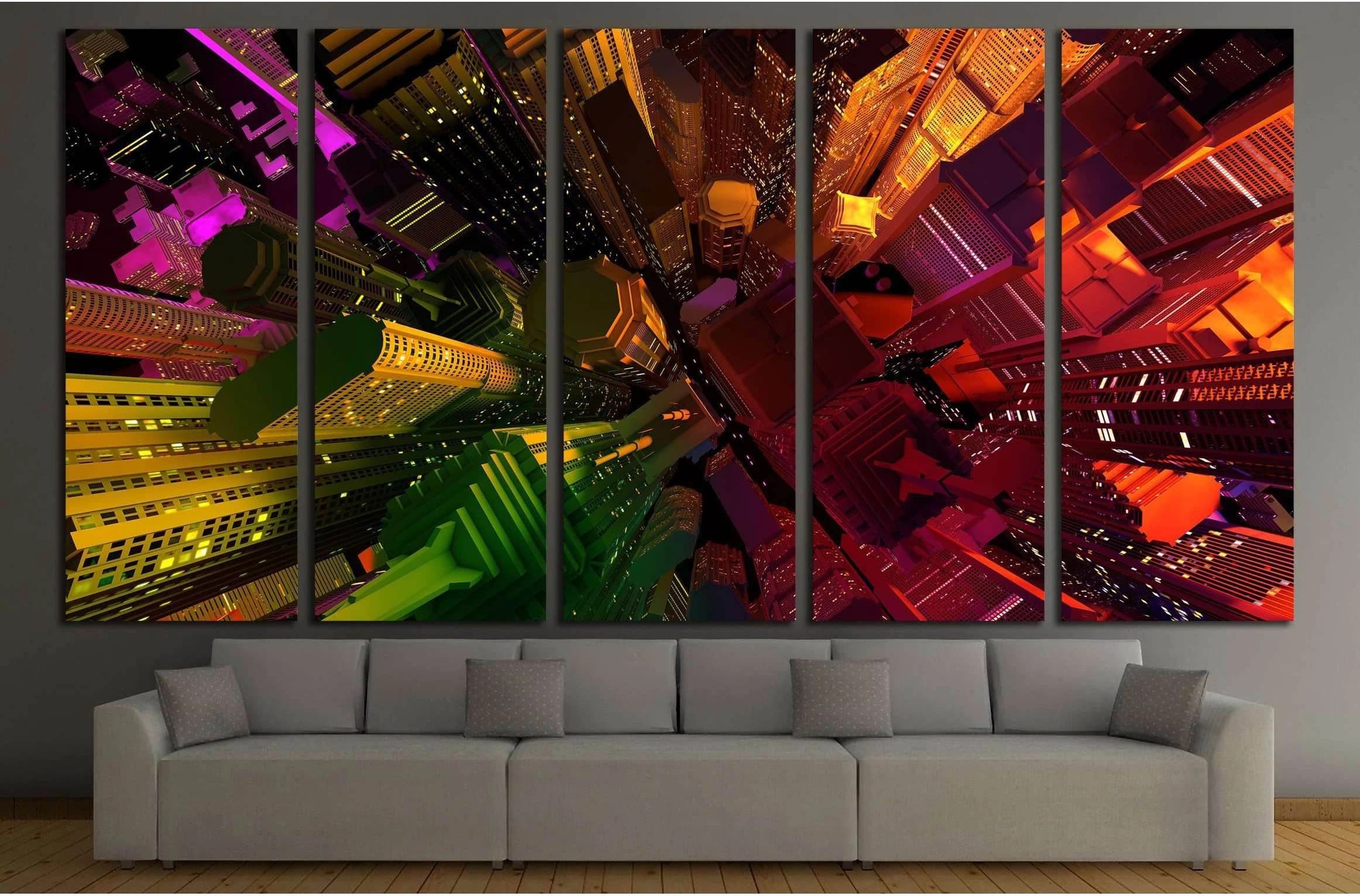 Modern City №2995 Ready to Hang Canvas Print - Zellart Canvas Prints ALL_Products, s-2995