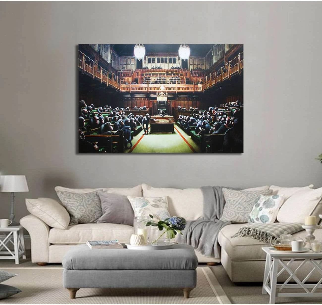 Monkey Parliament Banksy - Canvas print - Zellart Canvas Prints 000Negative, 6021, ALL_Products