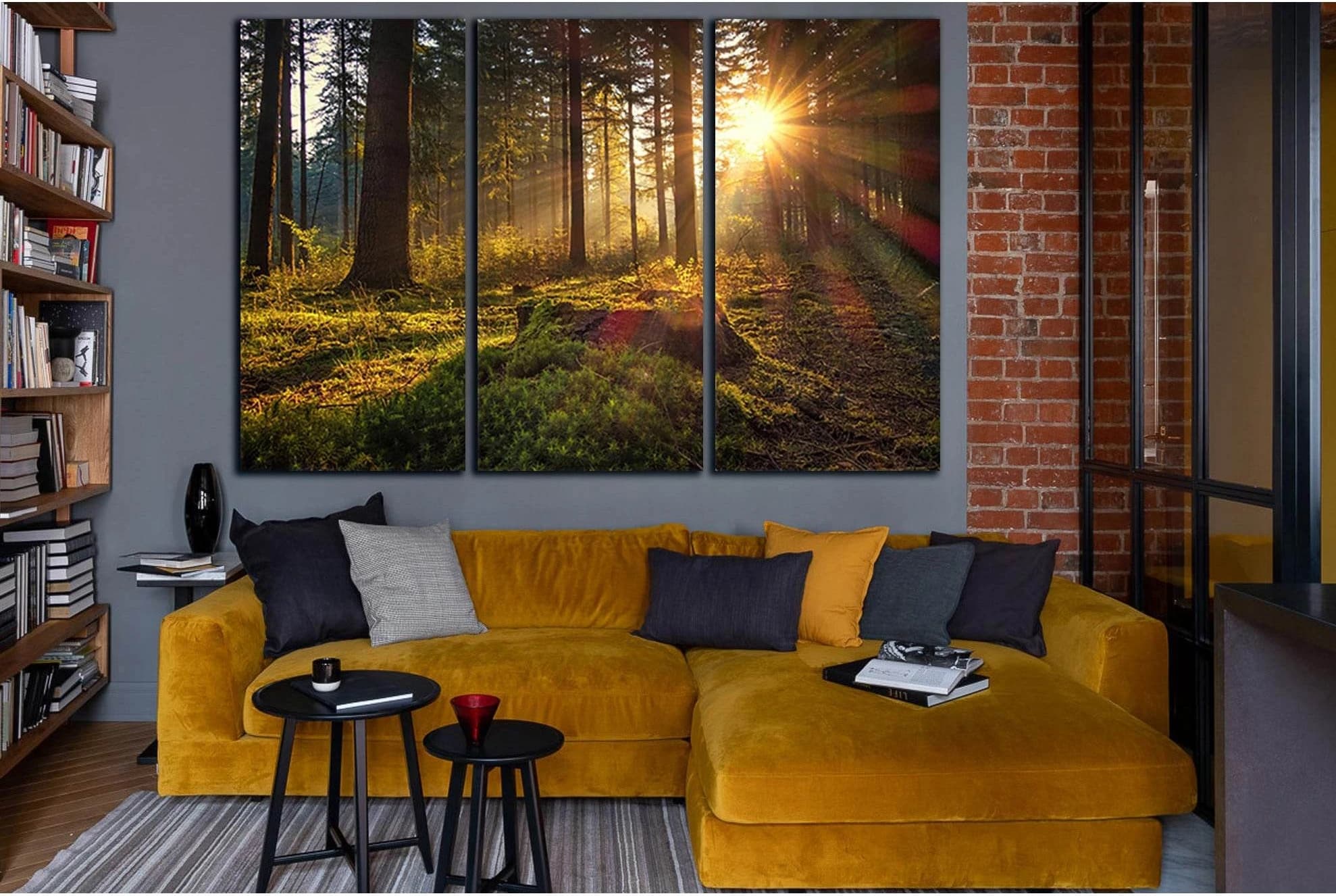 Morning In The Forest №SL1074 Ready to Hang Canvas Print - Zellart Canvas Prints 0new, ALL_Products, Trees Wall Art