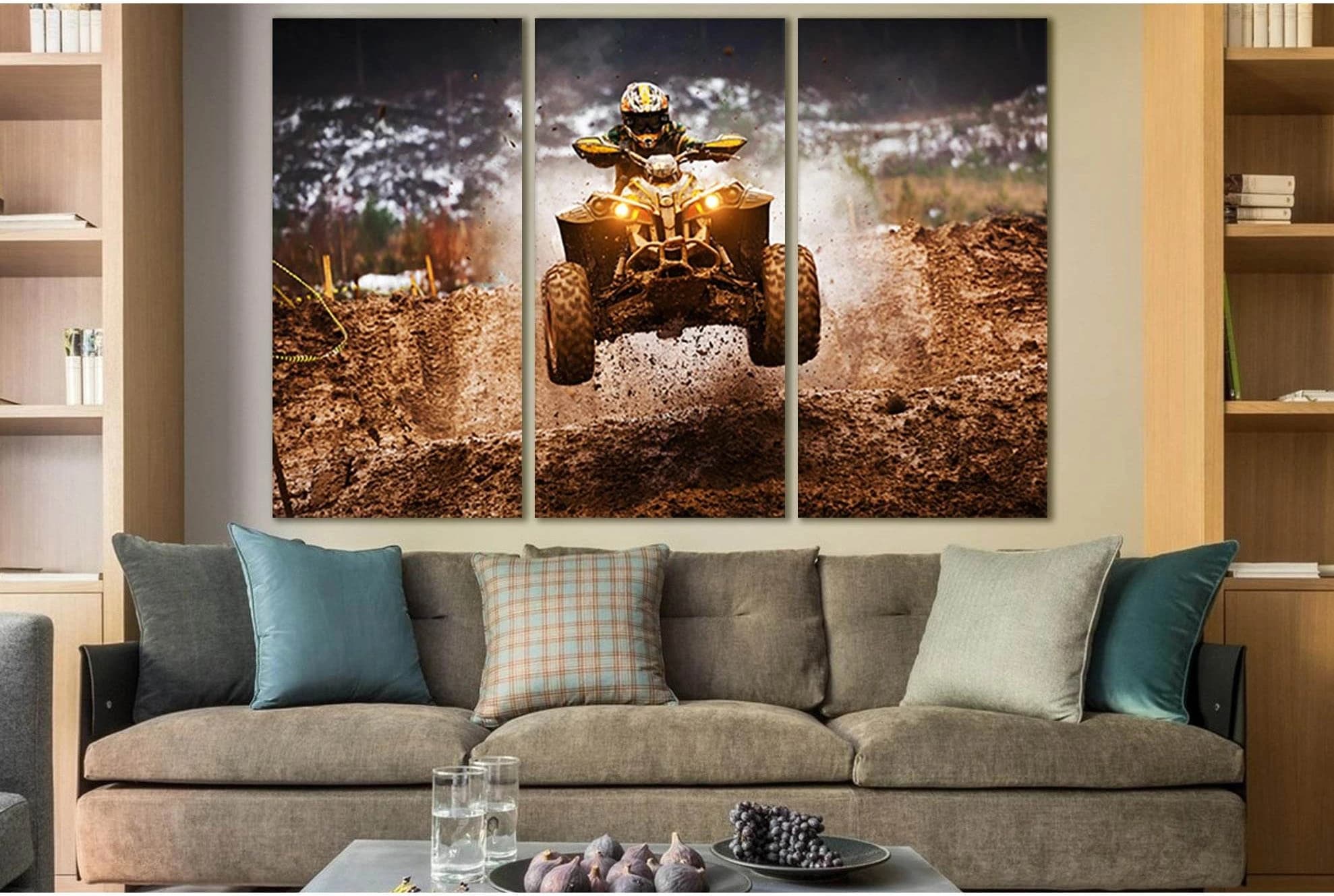 Motocross Quad Race №SL952 Ready to Hang Canvas Print - Zellart Canvas Prints 0new, ALL_Products, Sports & Motivation