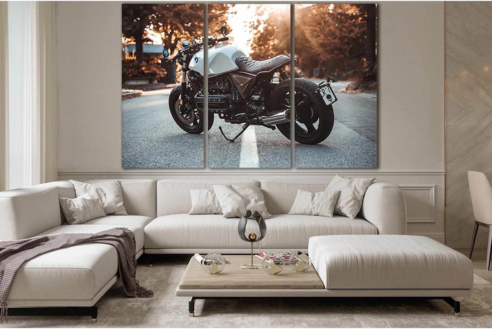 Motorcycle Side View №SL742 Ready to Hang Canvas Print - Zellart Canvas Prints 0new, ALL_Products, Engine, Engines Wall Art