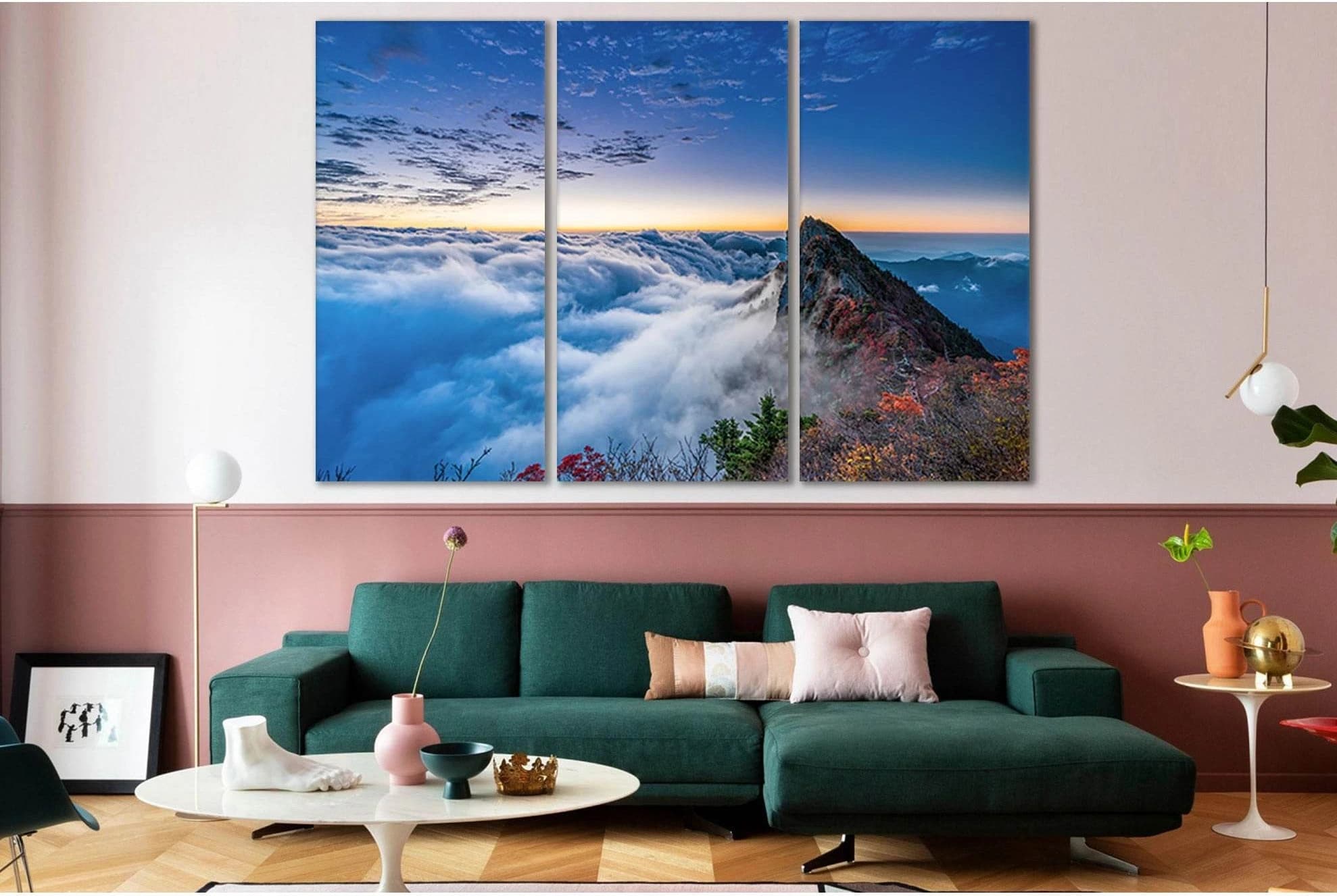 Mountain Peak In The Clouds №SL629 Ready to Hang Canvas Print - Zellart Canvas Prints 0new, ALL_Products, Autumn Wall Art