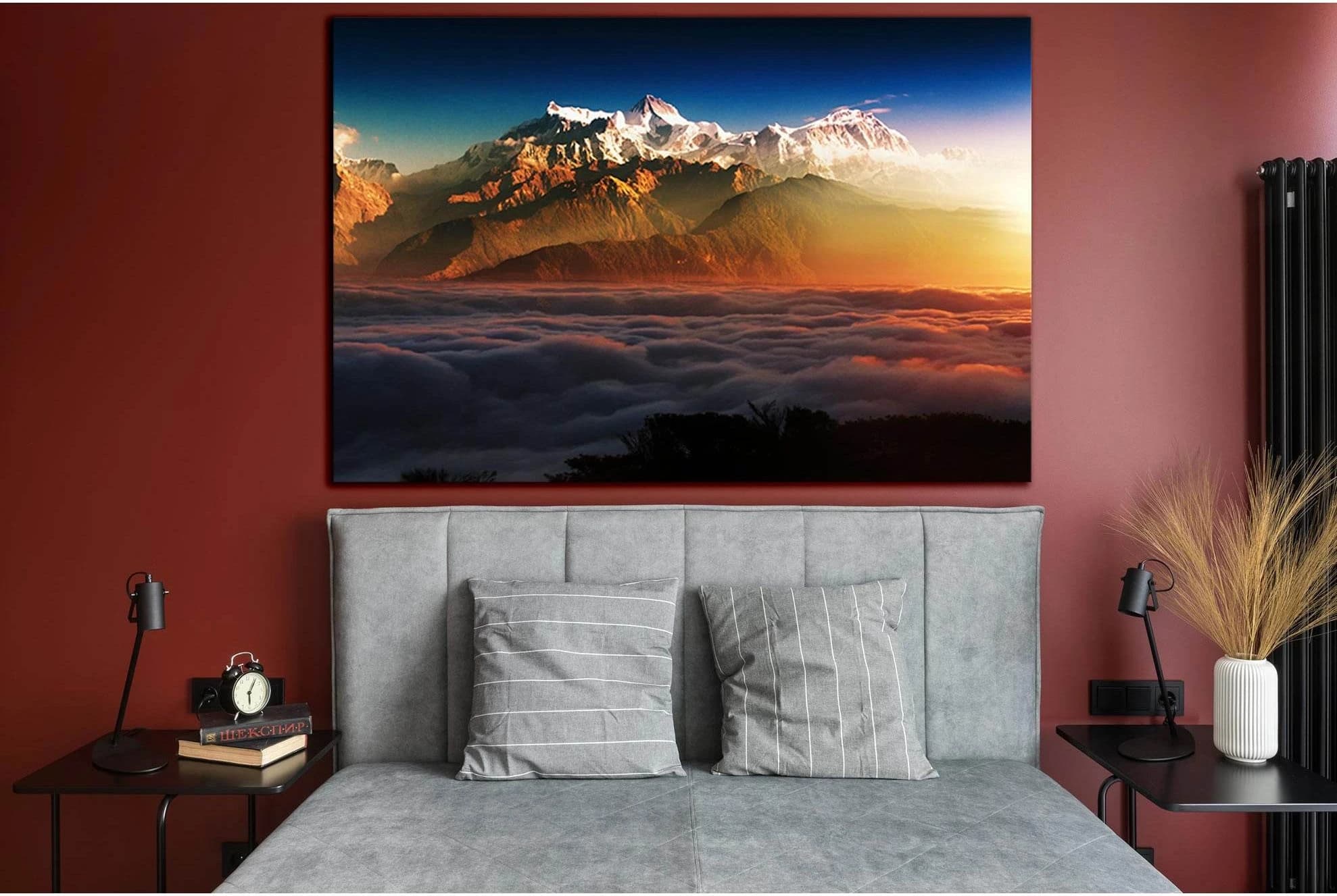 Mountains In Clouds №SL1590 Ready to Hang Canvas Print - Zellart Canvas Prints 0new, ALL_Products, Mountains Wall Art, Nature Wall Art