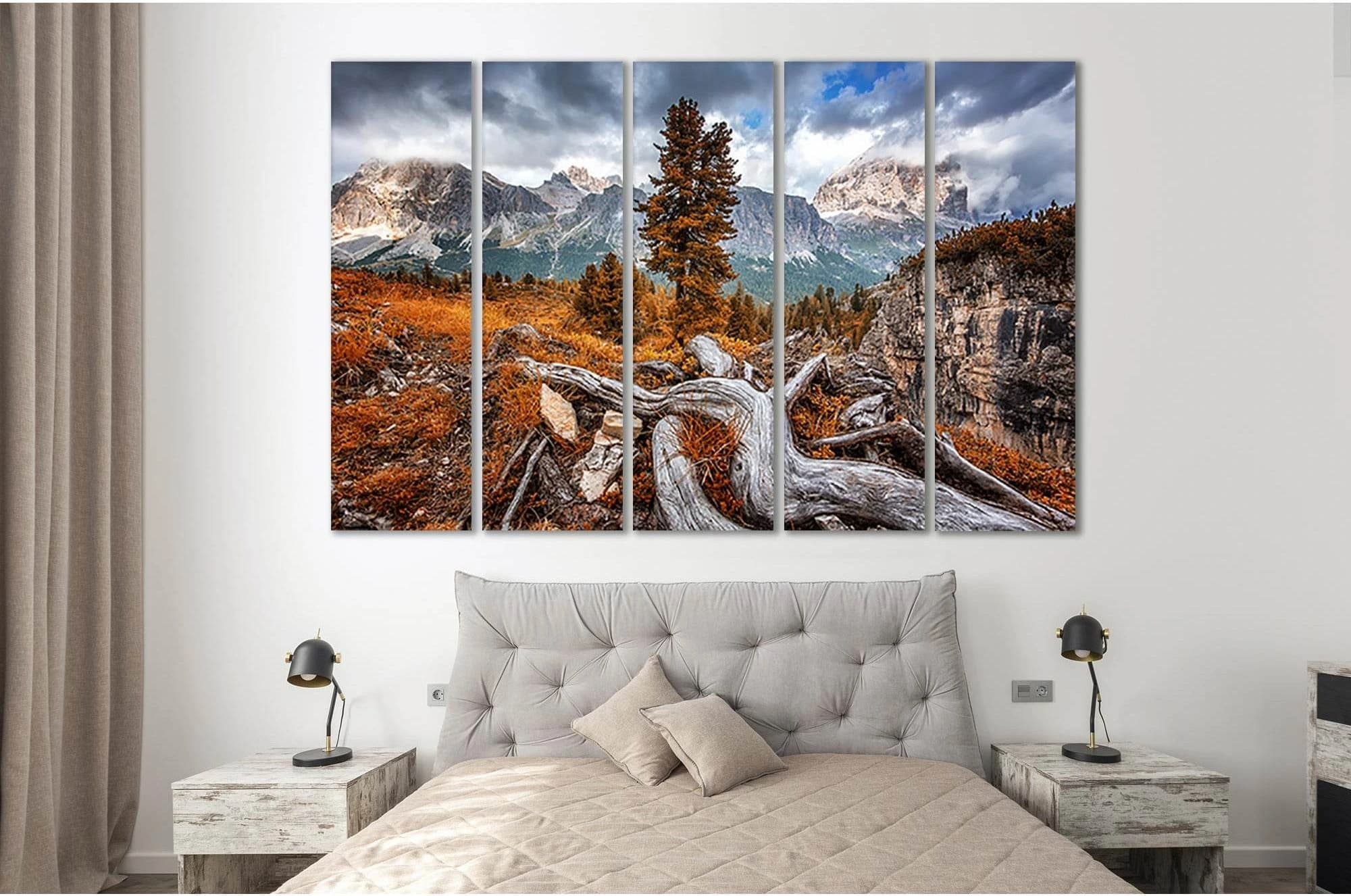 Mountains In Dolomites Alps №sl09 Ready to Hang Canvas Print - Zellart Canvas Prints 0new, ALL_Products, Nature & Landscapes Canvas Print