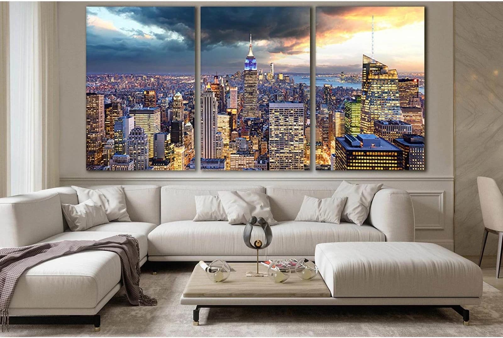 New York City Megapolis Skyline №SL318 Ready to Hang Canvas Print - Zellart Canvas Prints 0_NY_ART, 0new, ALL_Products, Cityscapes & Skylines