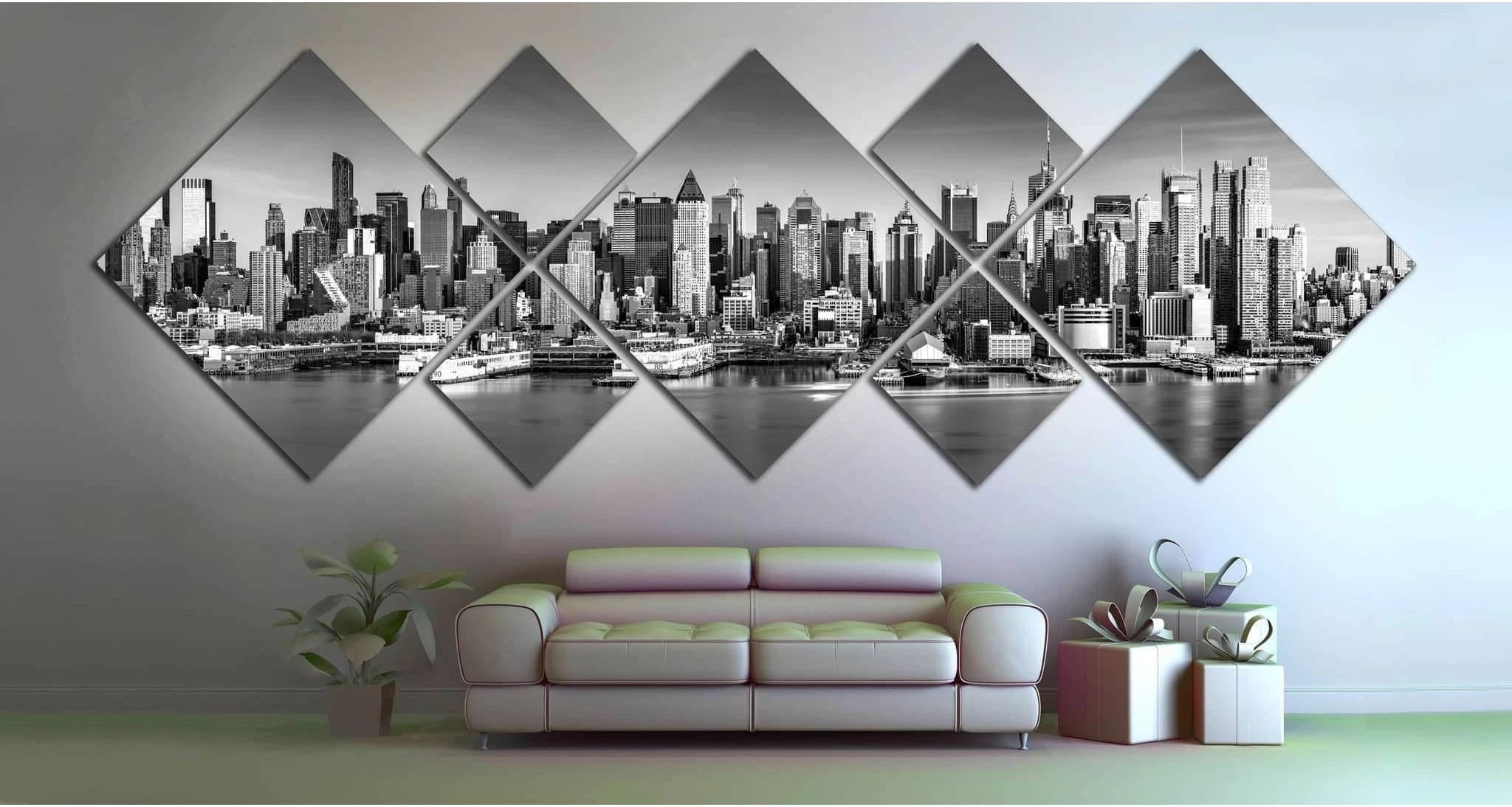 New York City Skyline №1089 Ready to Hang Canvas Print - Zellart Canvas Prints 0_NY_ART, ALL_Products
