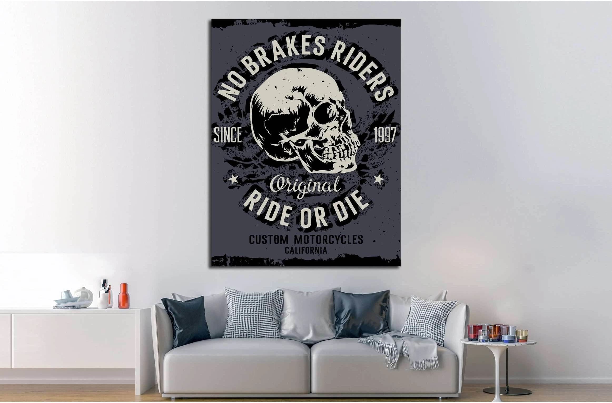 no brakes riders. ride or die №4591 Ready to Hang Canvas Print - Zellart Canvas Prints ALL_Products, s-4591