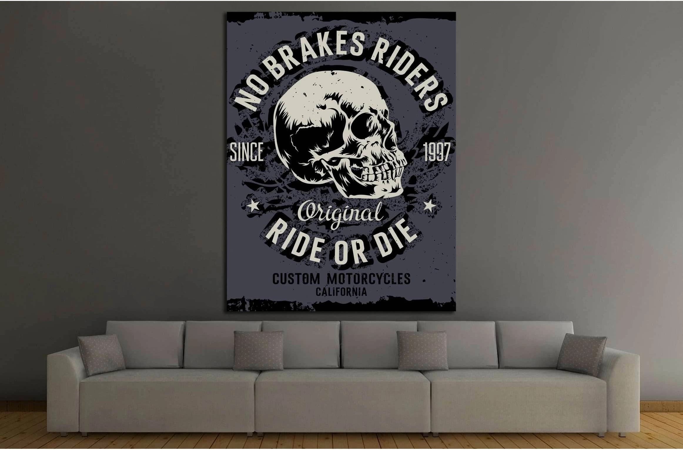 no brakes riders. ride or die №4591 Ready to Hang Canvas Print - Zellart Canvas Prints ALL_Products, s-4591