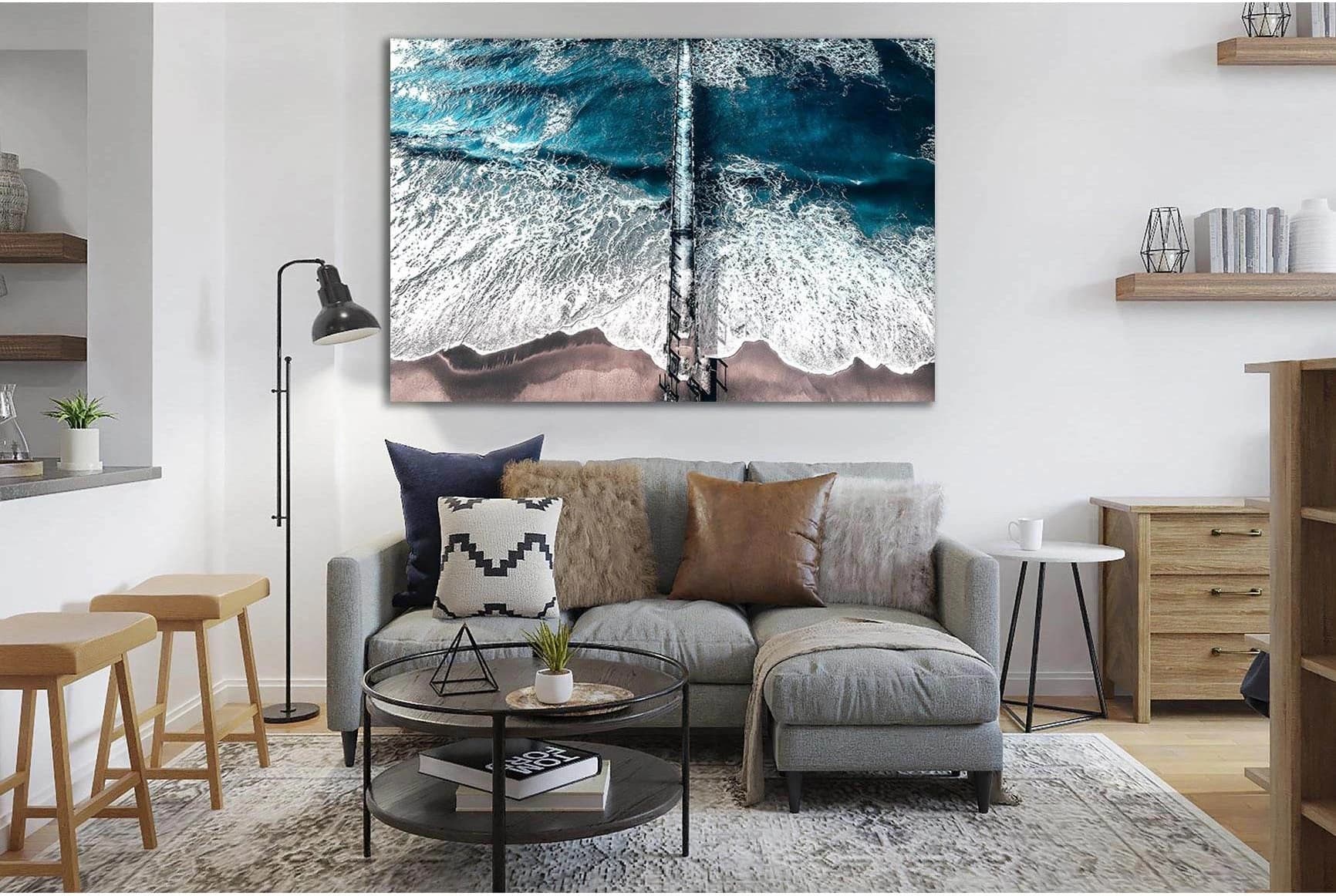 Ocean Pier Blue Water №SL203 Ready to Hang Canvas Print - Zellart Canvas Prints 0new, ALL_Products, Beach Ocean & Waves
