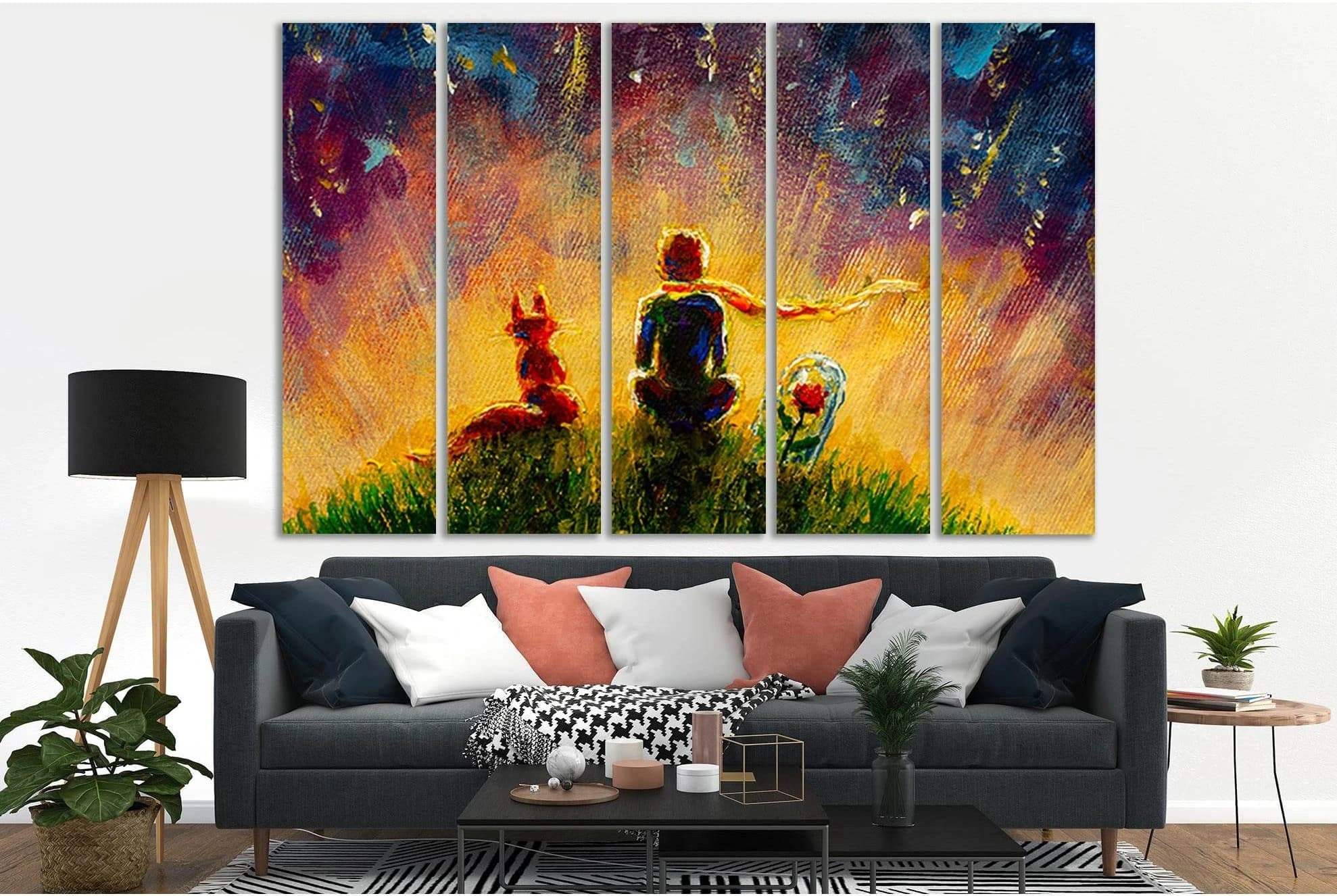 Oil Painting Little Prince №SL612 Ready to Hang Canvas Print - Zellart Canvas Prints 0new, ALL_Products, Oil Painting Wall Art