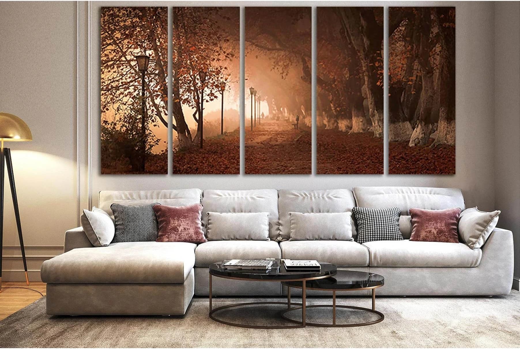 Olea Autumn Trees №SL498 Ready to Hang Canvas Print - Zellart Canvas Prints 0new, ALL_Products, Trees Wall Art