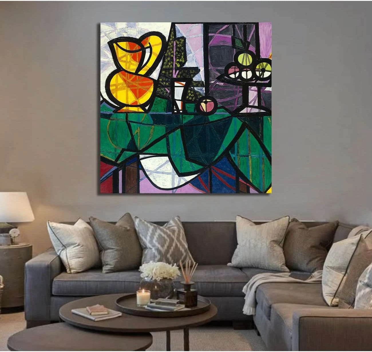 Pablo Picasso, Boccale e fruiteria - Ready to Hang Canvas Print - Zellart Canvas Prints 000Negative, 6150, ALL_Products