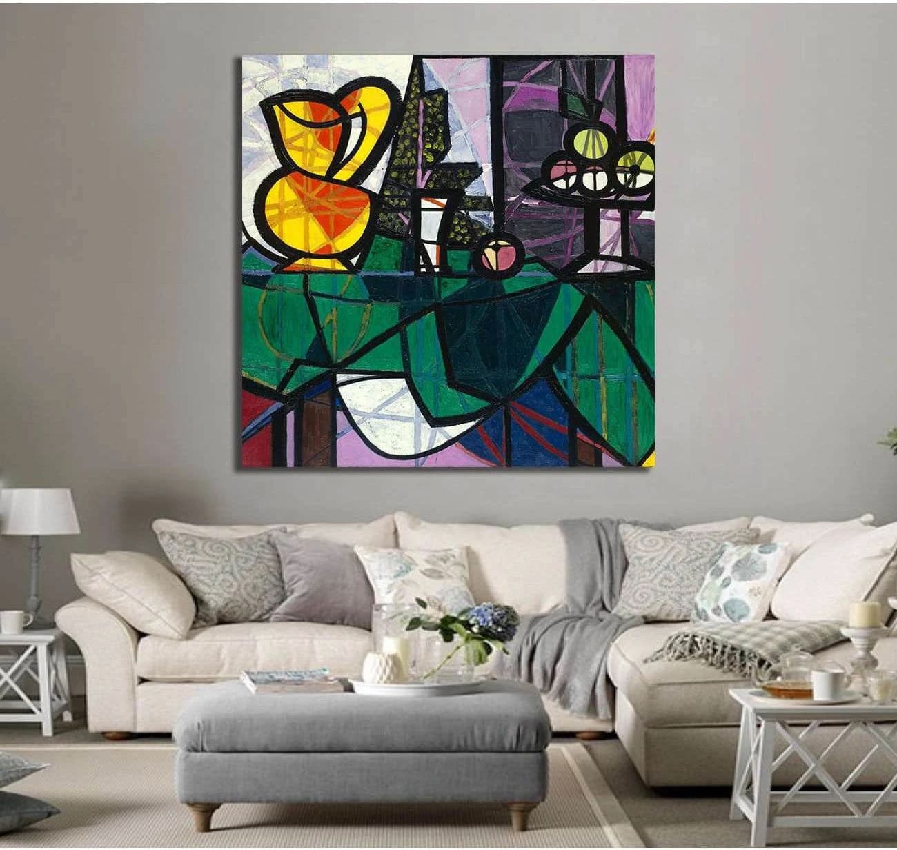 Pablo Picasso, Boccale e fruiteria - Ready to Hang Canvas Print - Zellart Canvas Prints 000Negative, 6150, ALL_Products