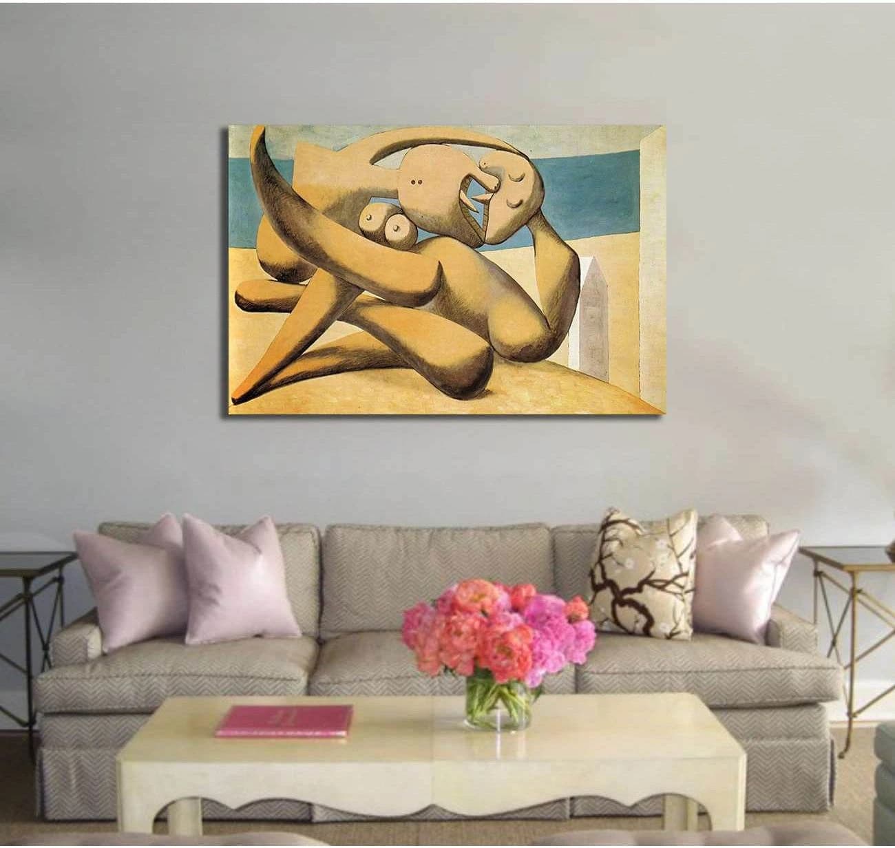 Pablo Picasso, Figures by the Sea (The Kiss) - Canvas print - Zellart Canvas Prints 000Negative, 6157, ALL_Products