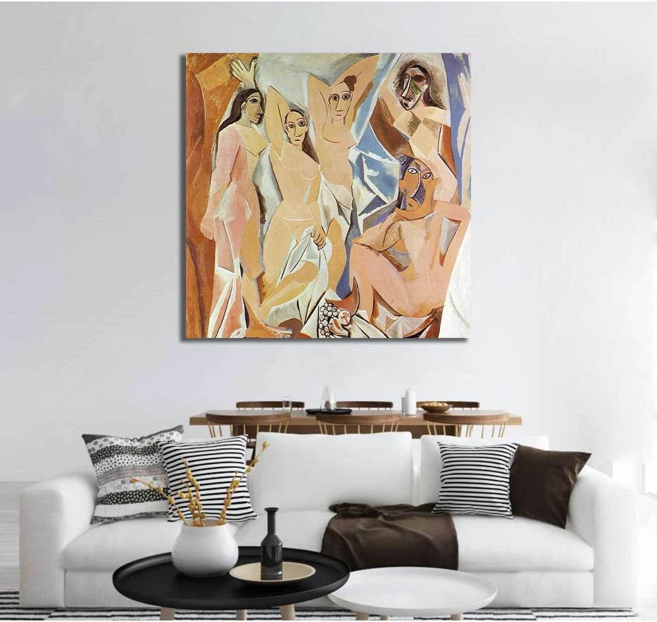 Pablo Picasso, Les Demoiselles d'Avignon - Ready to Hang Canvas Print - Zellart Canvas Prints 000Negative, 6162, ALL_Products