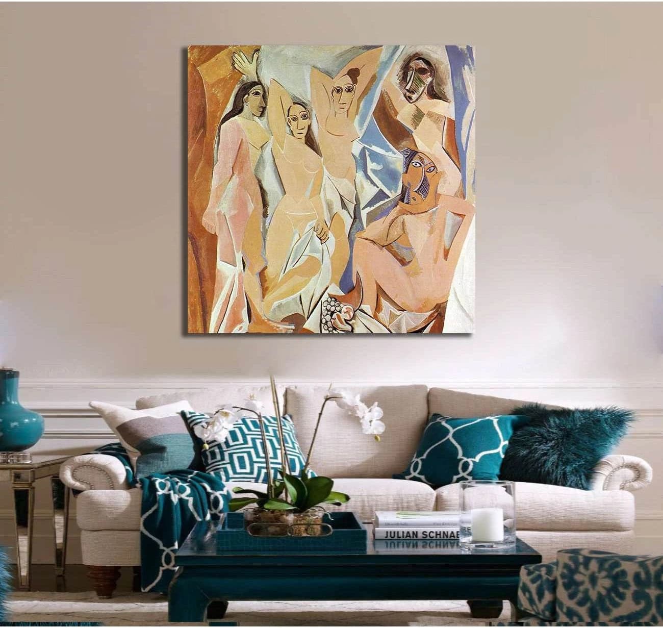 Pablo Picasso, Les Demoiselles d'Avignon - Ready to Hang Canvas Print - Zellart Canvas Prints 000Negative, 6162, ALL_Products