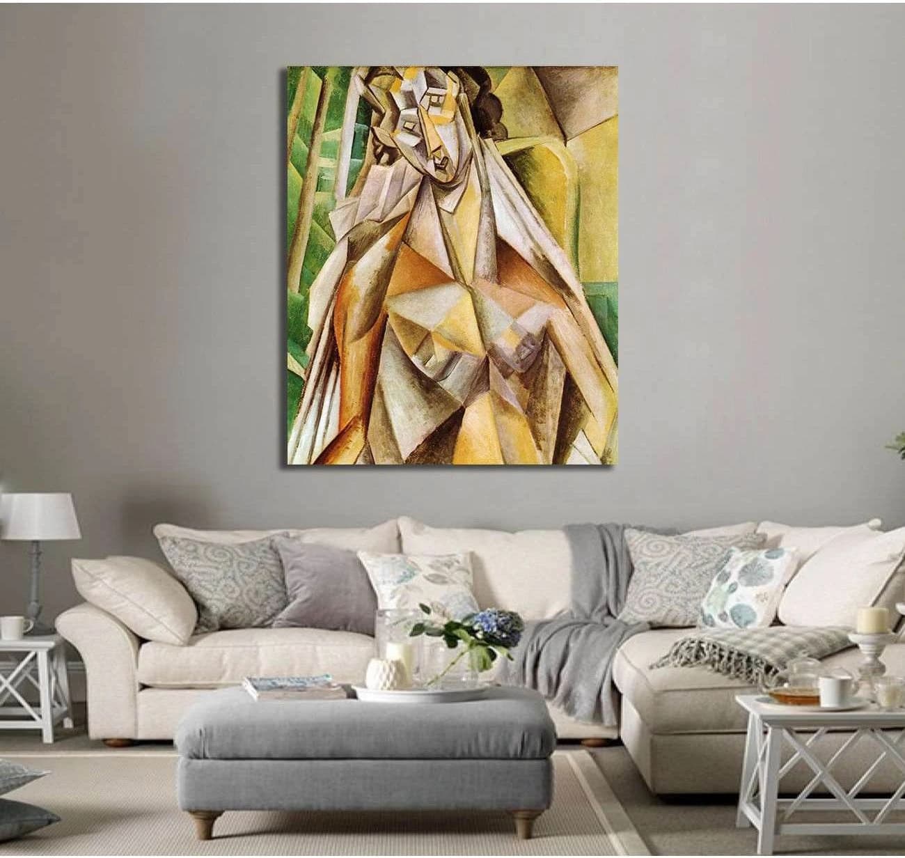 Pablo Picasso, Nude in an armchair (Seated Woman) - Canvas print - Zellart Canvas Prints 000Negative, 6165, ALL_Products