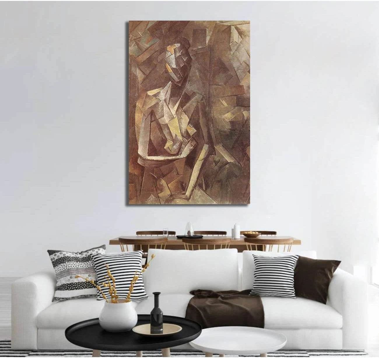 Pablo Picasso, Seated nude - Ready to Hang Canvas Print - Zellart Canvas Prints 000Negative, 6173, ALL_Products